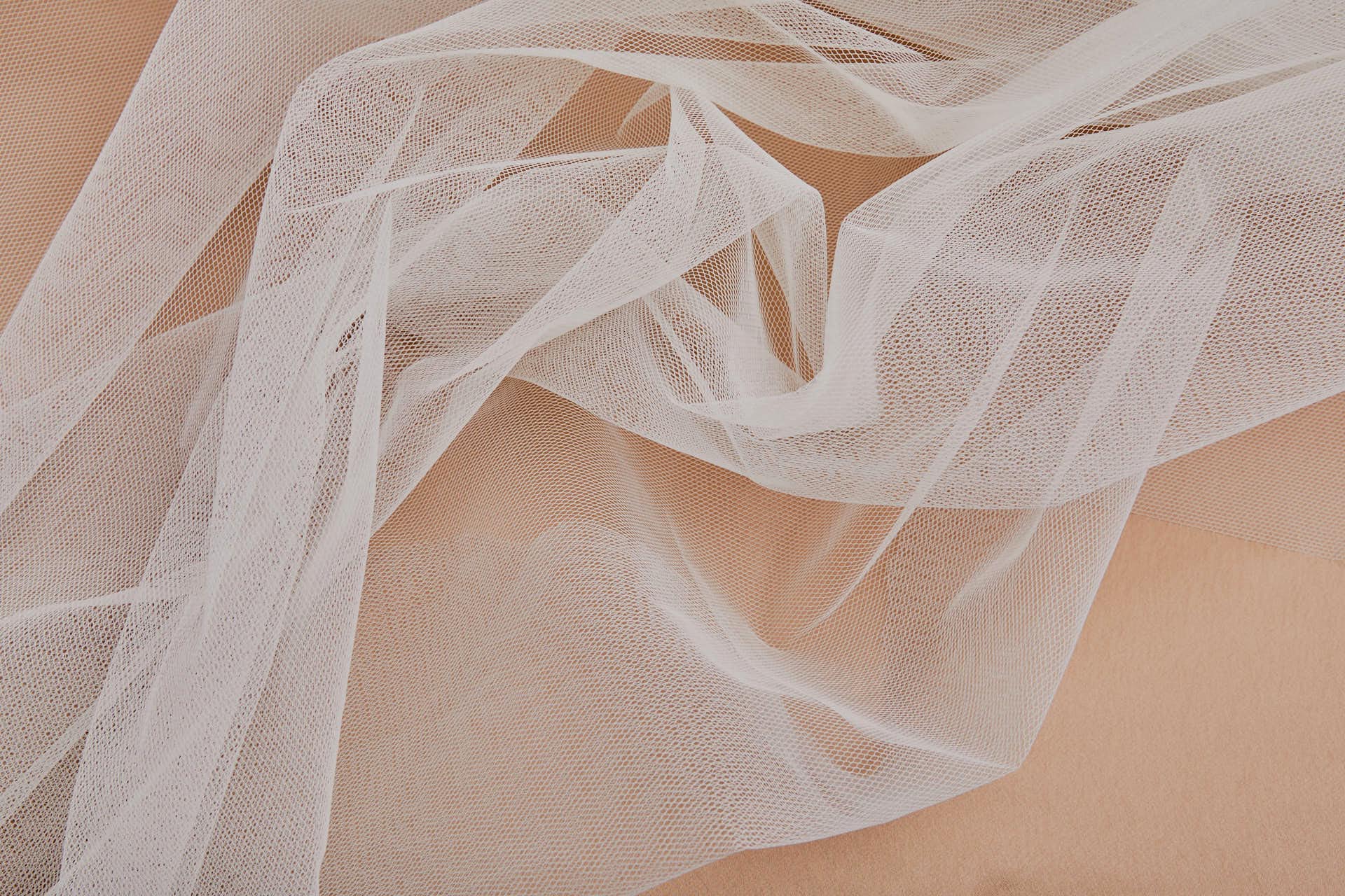 Vintage Ivory Stiff Dressnet Tulle fabric, image 8 of 9