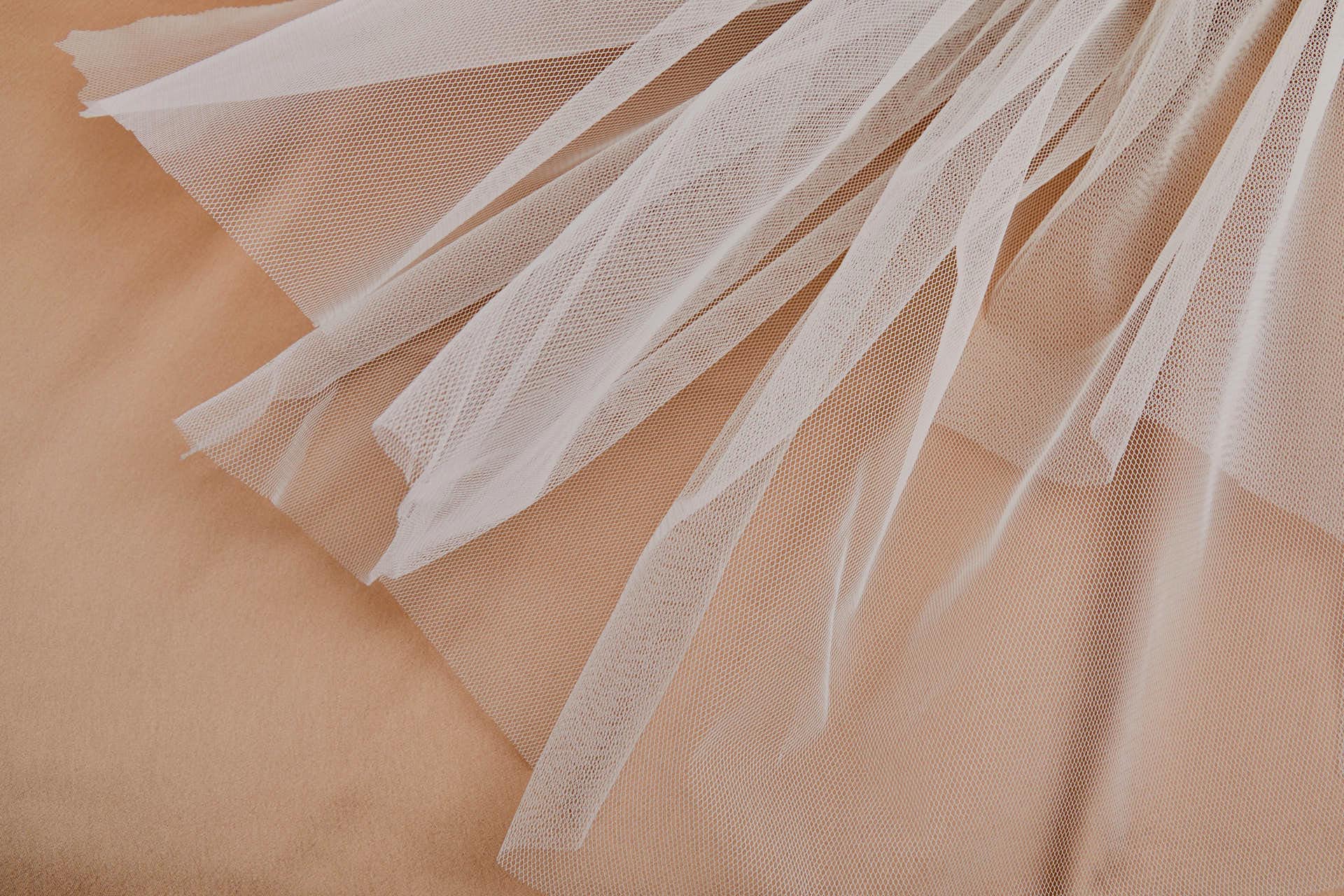 Vintage Ivory Stiff Dressnet Tulle fabric