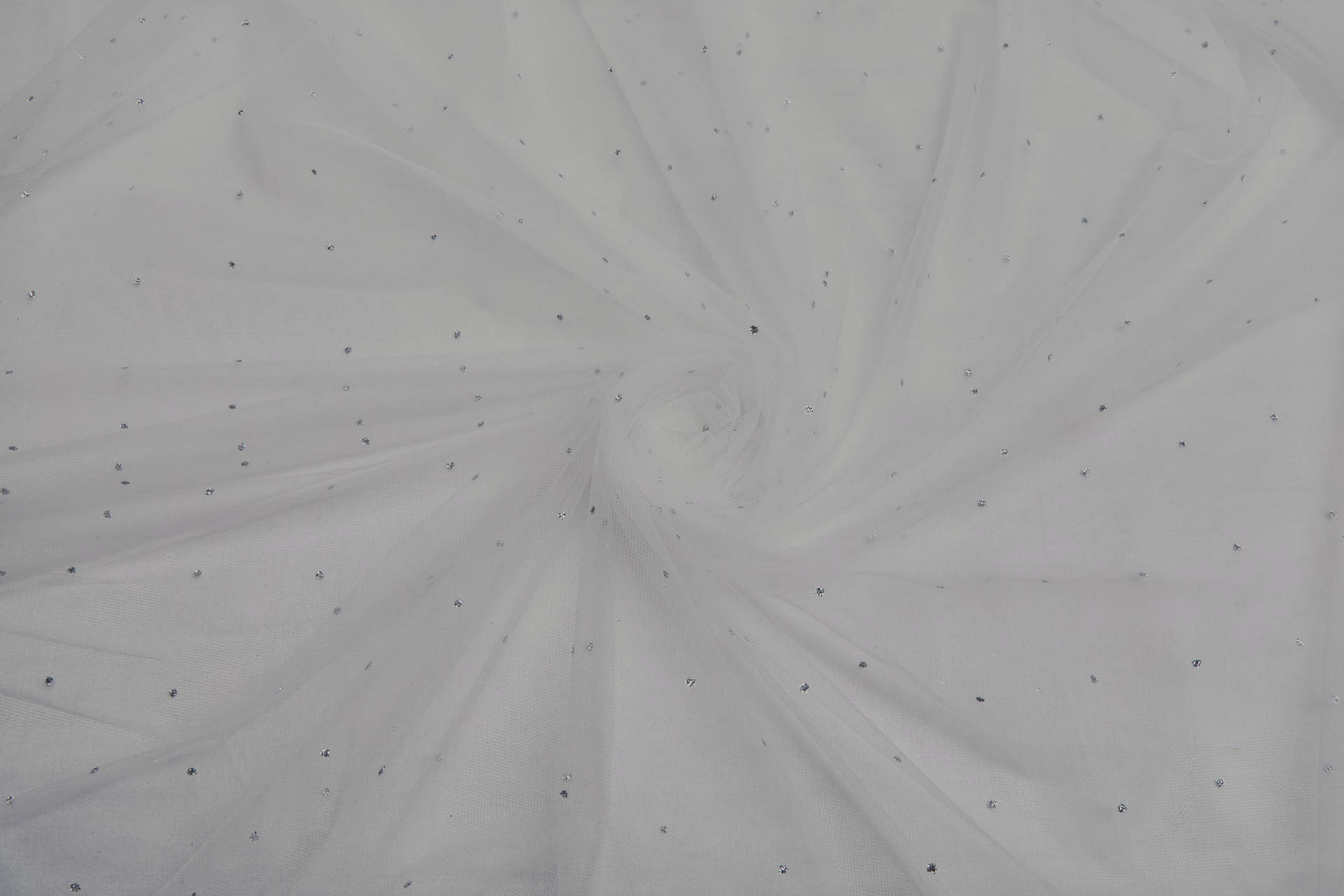 Fine Ivory Nylon Tulle with Silver Glitter Polkadots/Spots fabric, image 6 of 9