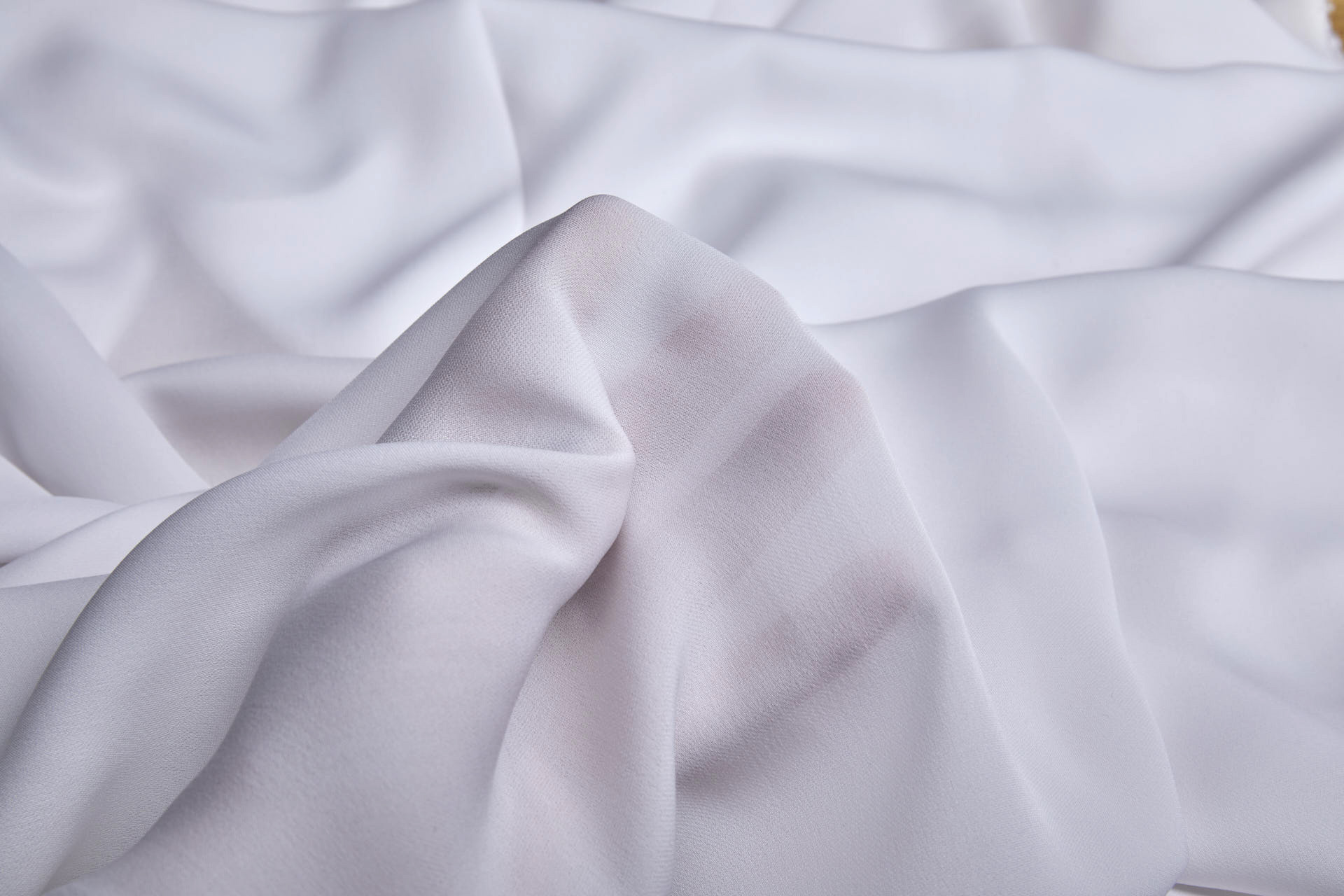 Double Silk Georgette - White fabric