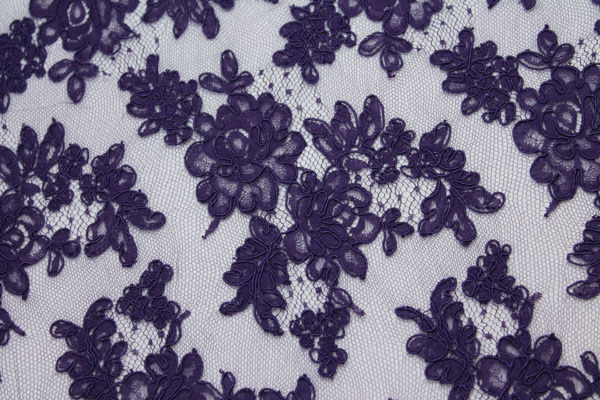 Purple Corded Lace fabric, image 3 of 3