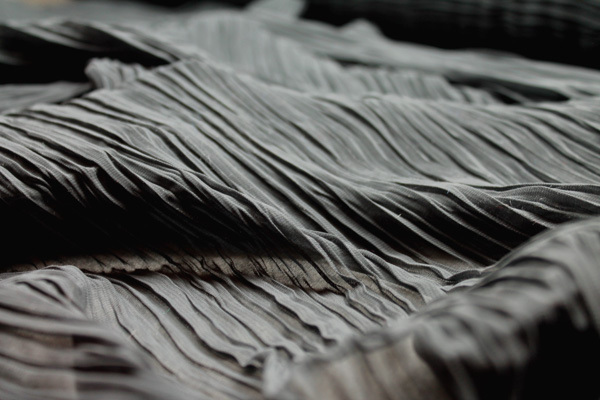 Pleated Polyester Chiffon - Grey - 1.6m Piece fabric, image 4 of 5