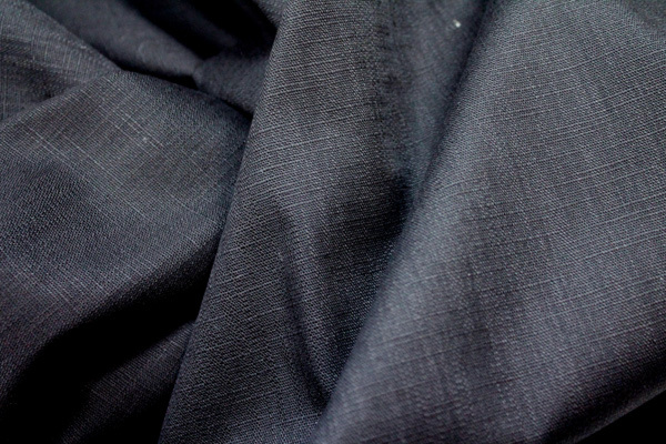 Black Heavy Stretch Linen fabric, image 2 of 6