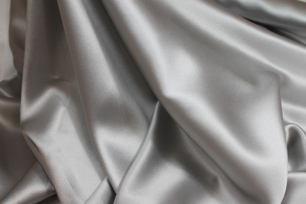 Silk Satin Backed Crepe - Grey fabric