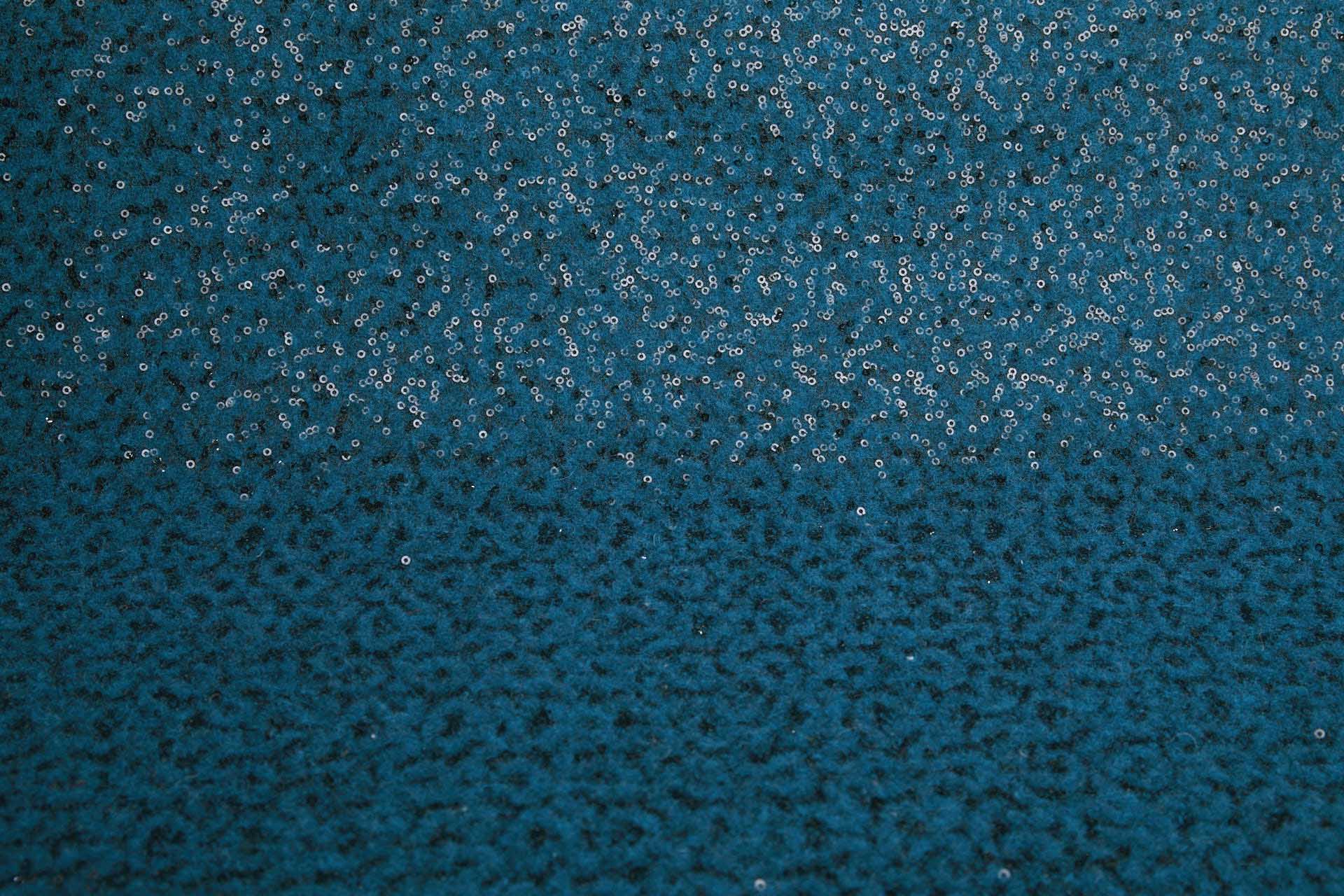 Teal Boiled Felted Wool with Black Sequin Mesh fabric, image 8 of 8
