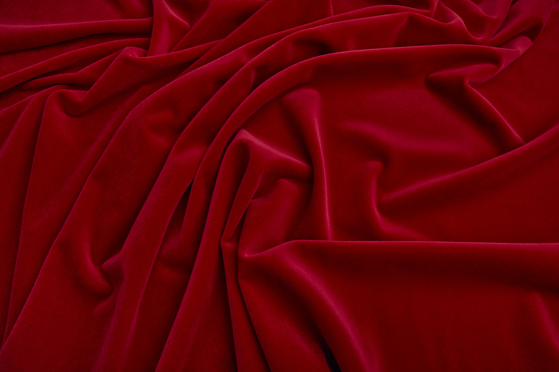 Italian Cotton Velvet - Red fabric, image 7 of 7