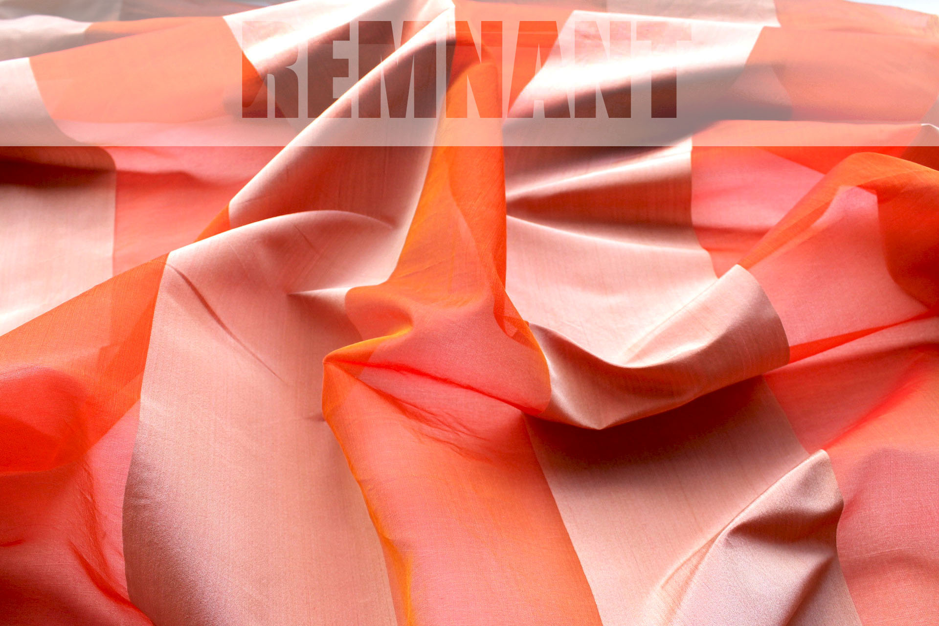 Wide Striped Silk Organza - Orange and Gold - 0.5m Piece fabric