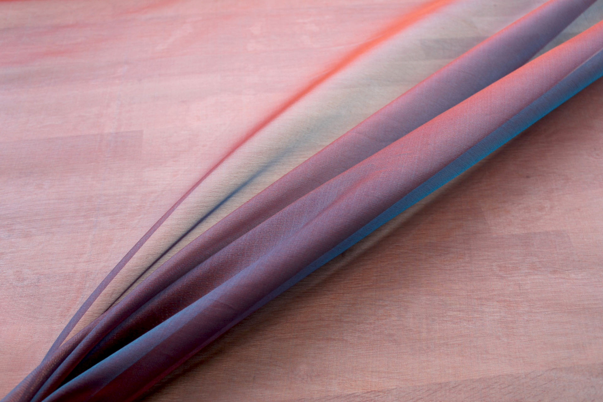 Silk Organza - Turquoise shot Brown - 0.7m Piece fabric, image 3 of 5