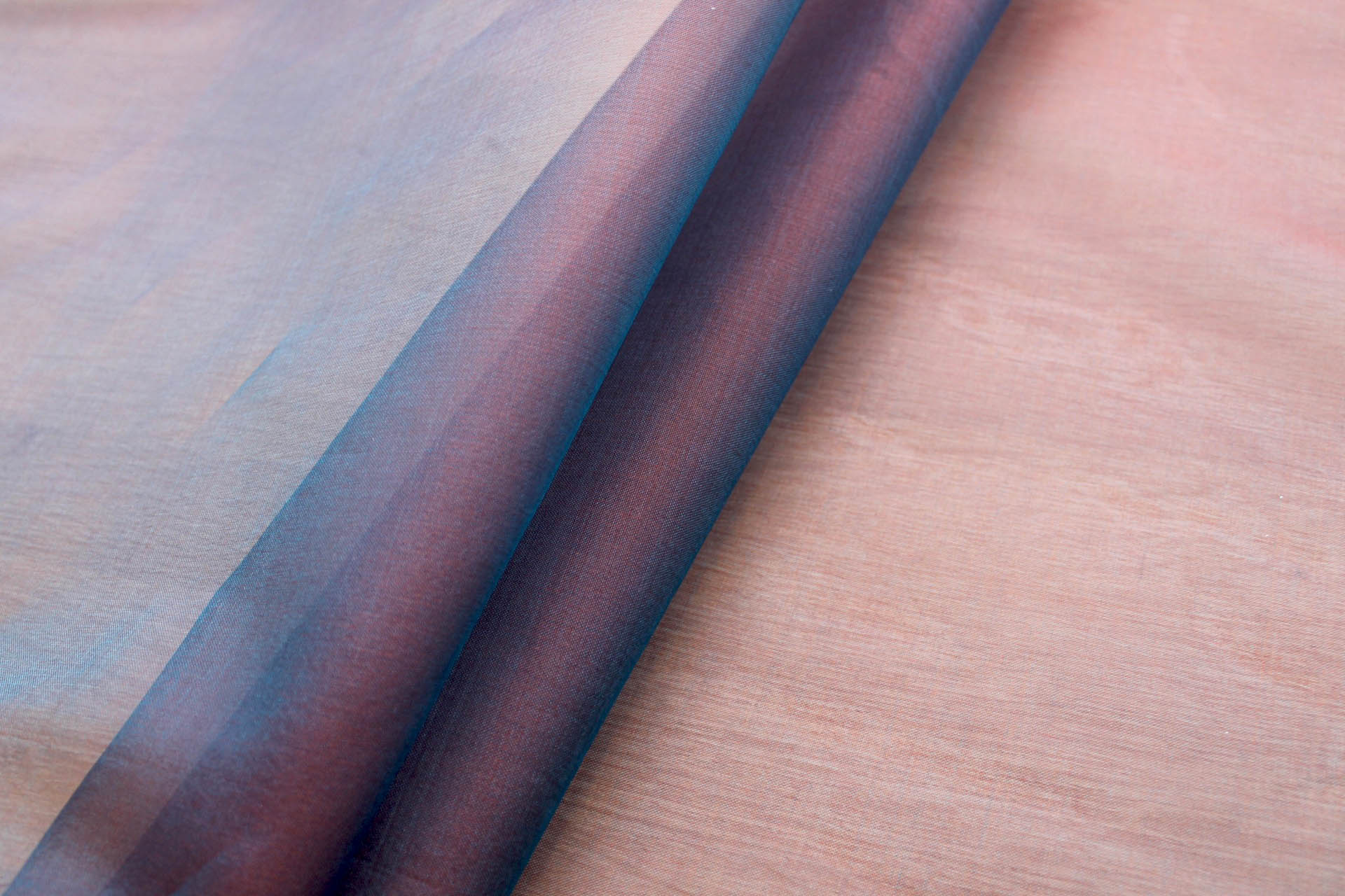 Silk Organza - Turquoise shot Brown - 0.7m Piece fabric, image 5 of 5