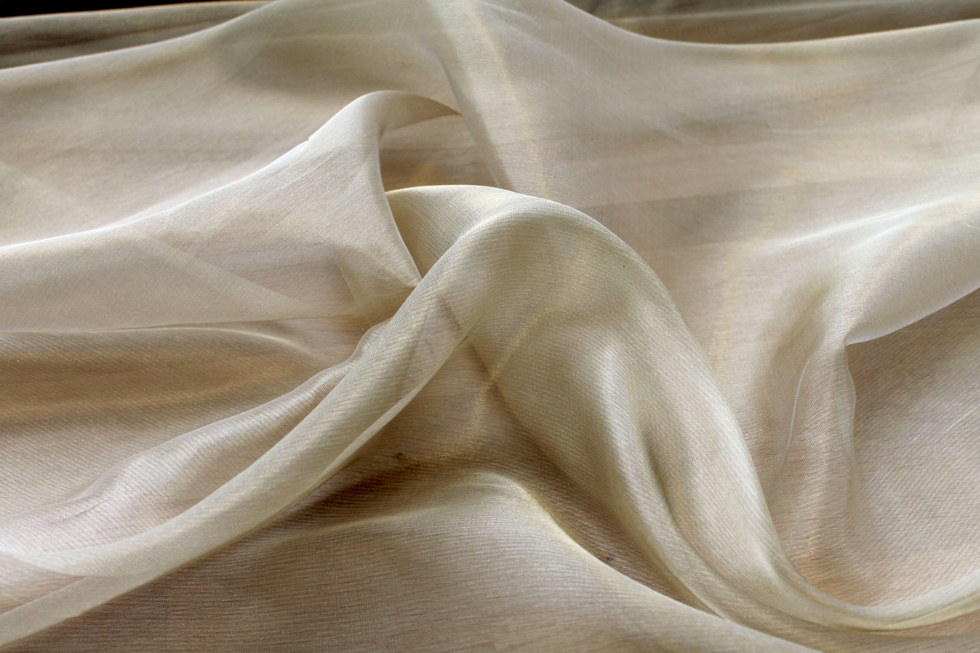 Silk Organza - Metallic Gold fabric, image 4 of 5