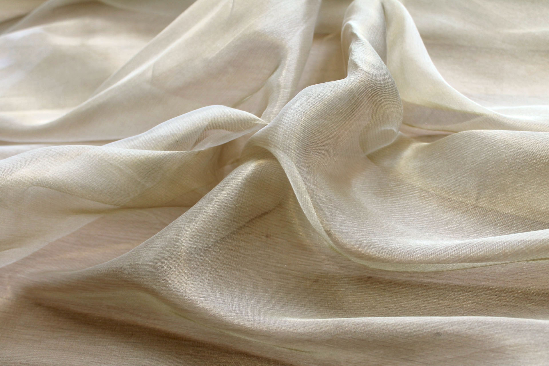 Silk Organza - Metallic Gold fabric, image 5 of 5