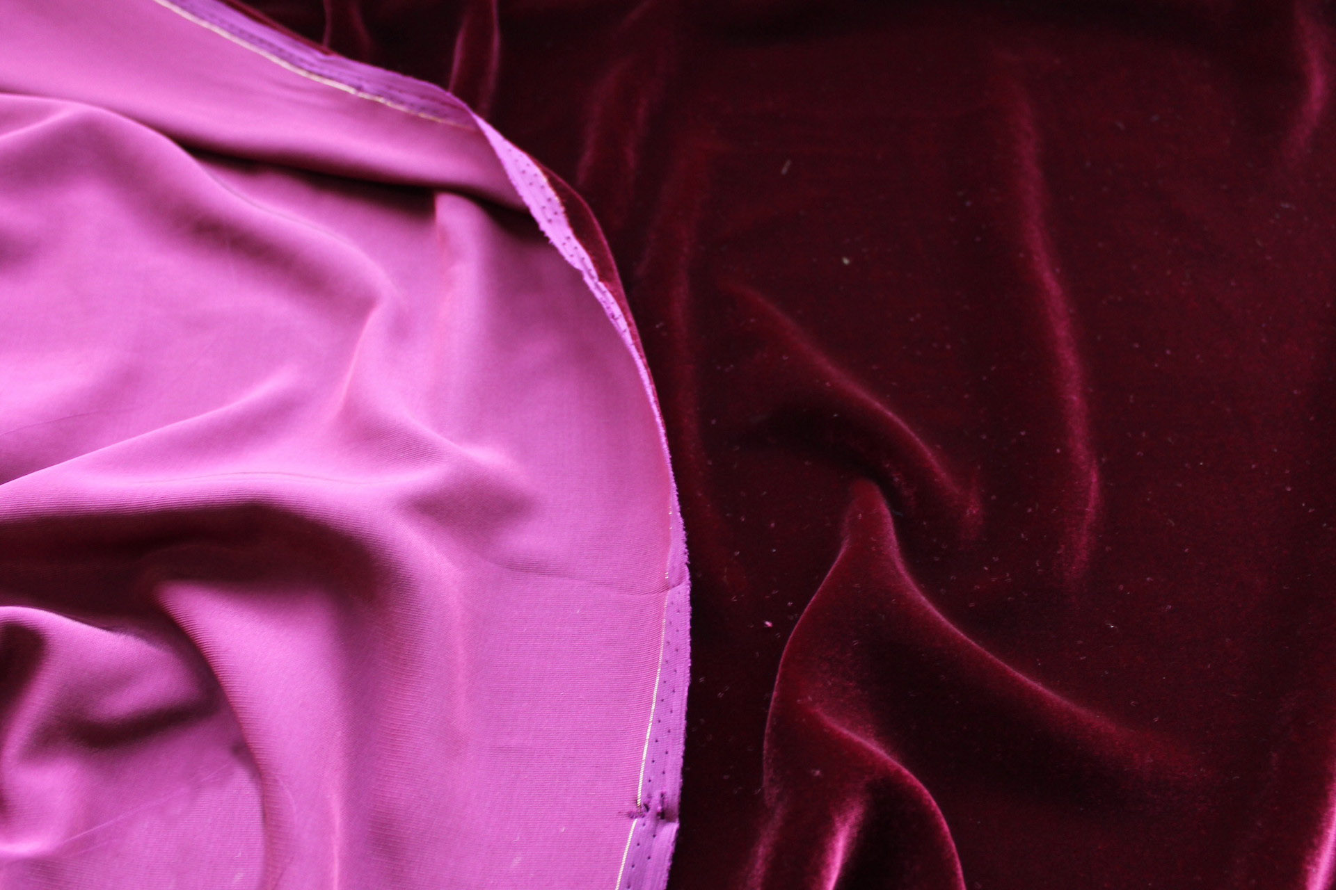 Silk Velvet - Claret fabric, image 4 of 5