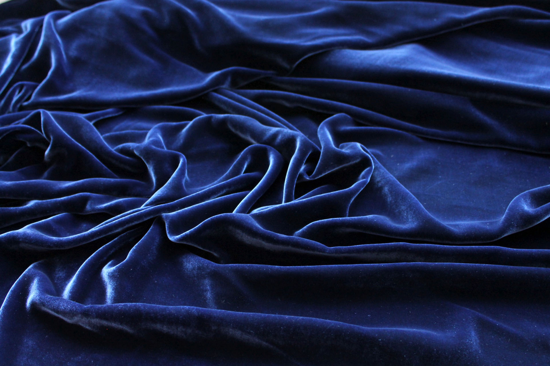 Silk Velvet - Deep Sapphire fabric, image 2 of 5
