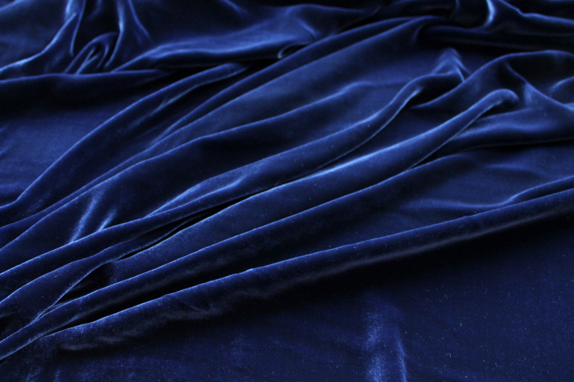 Silk Velvet - Deep Sapphire fabric, image 3 of 5
