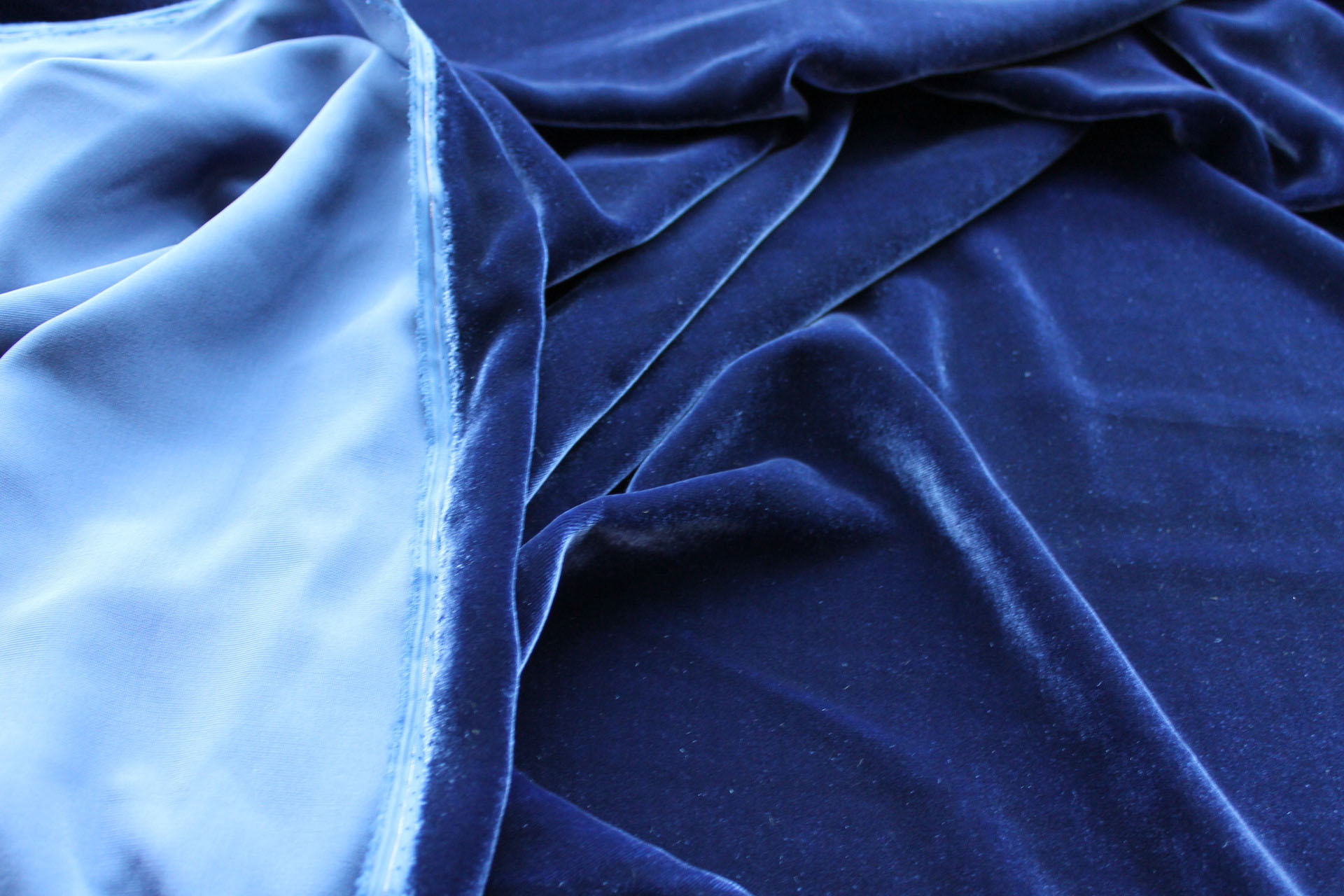 Silk Velvet - Deep Sapphire fabric, image 4 of 5