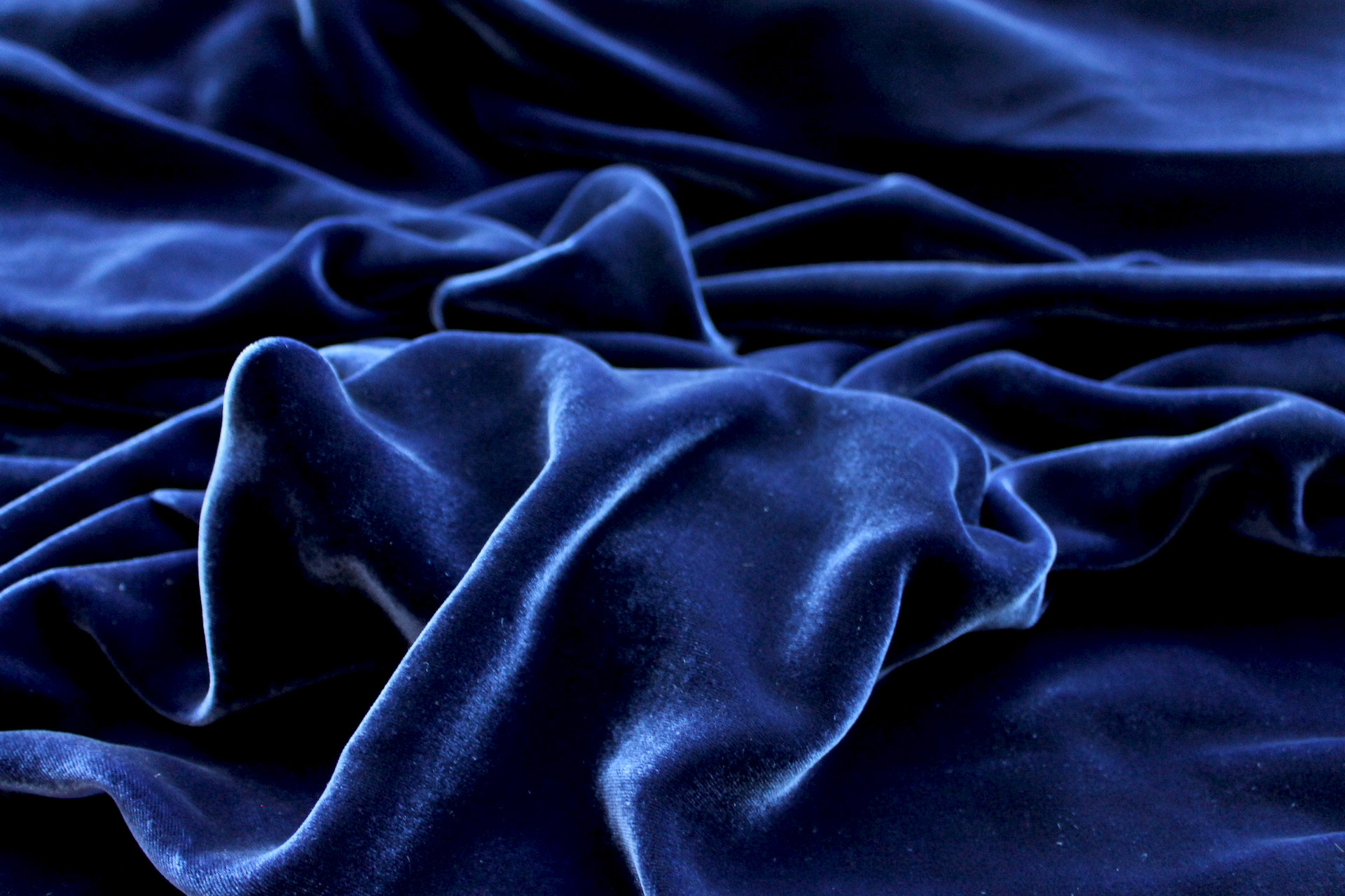 Silk Velvet - Deep Sapphire fabric, image 5 of 5