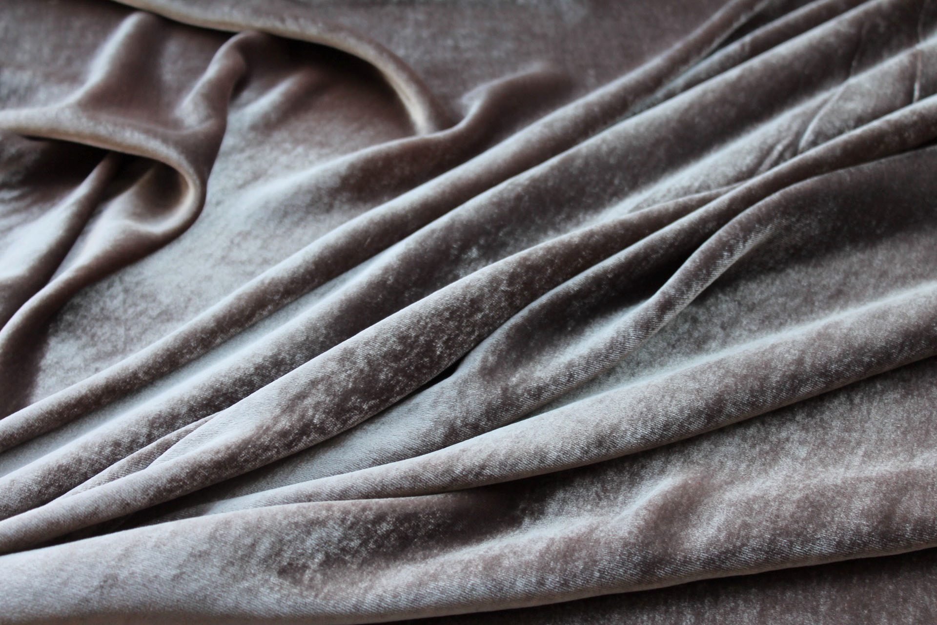 Silk Velvet - Mushroom fabric, image 3 of 5