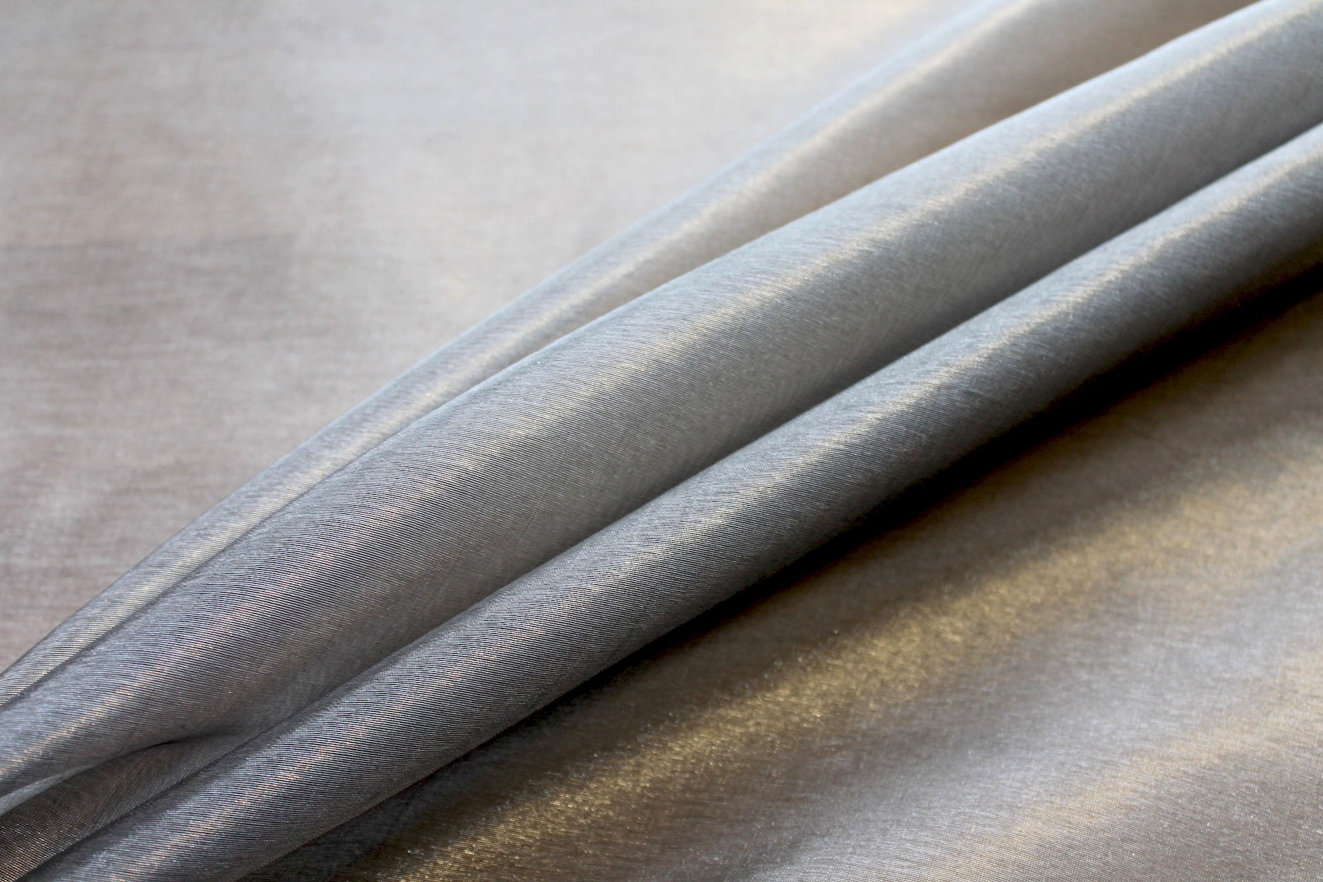 Silk Organza - Metallic Silver/Black fabric, image 4 of 5