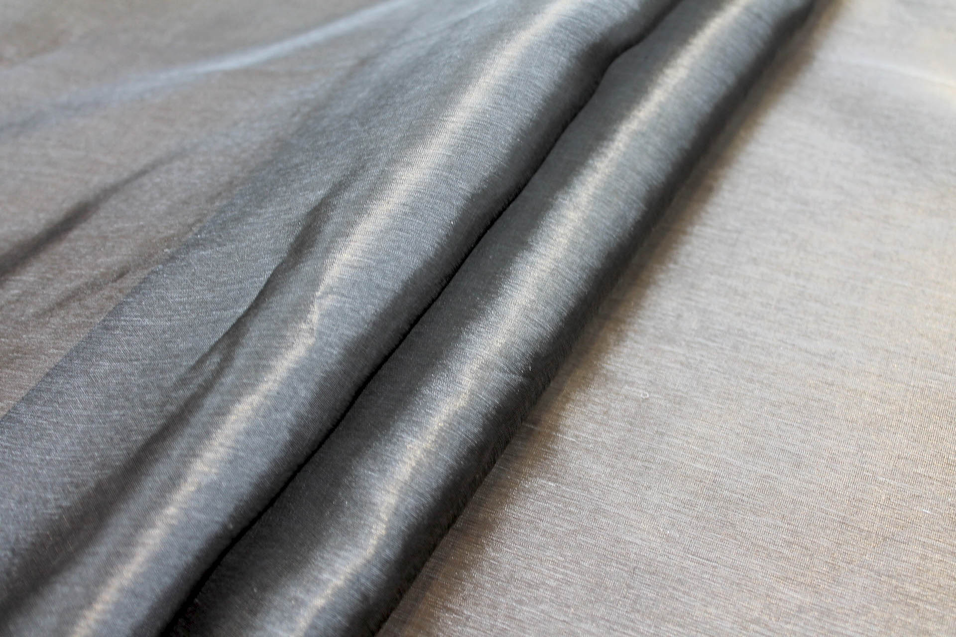 Silk Organza - Metallic Silver/Black fabric, image 5 of 5