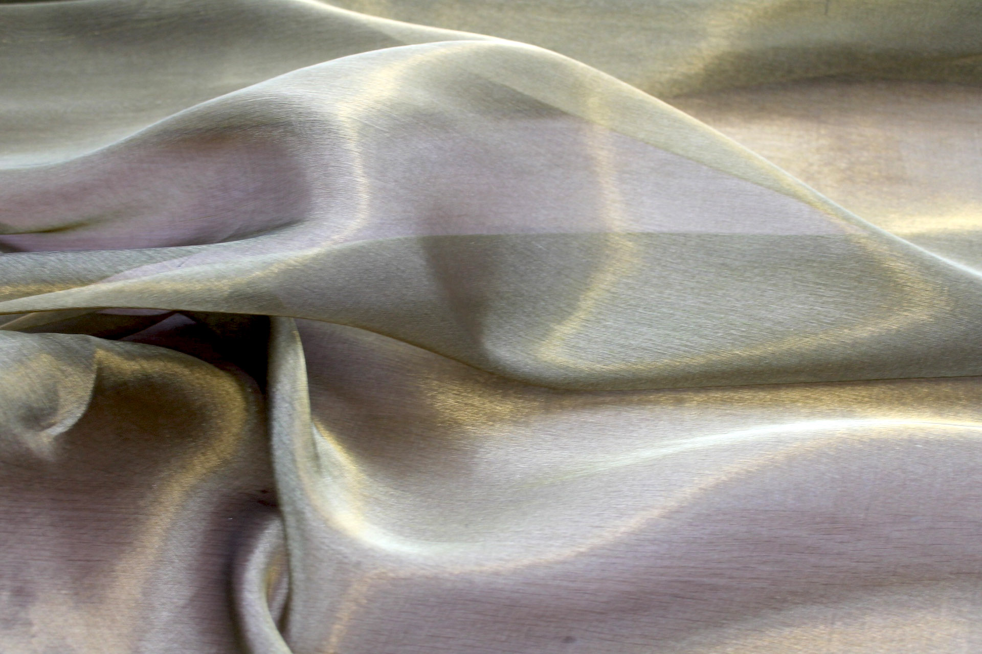 Silk Organza - Metallic Black shot Pale Gold fabric, image 5 of 5