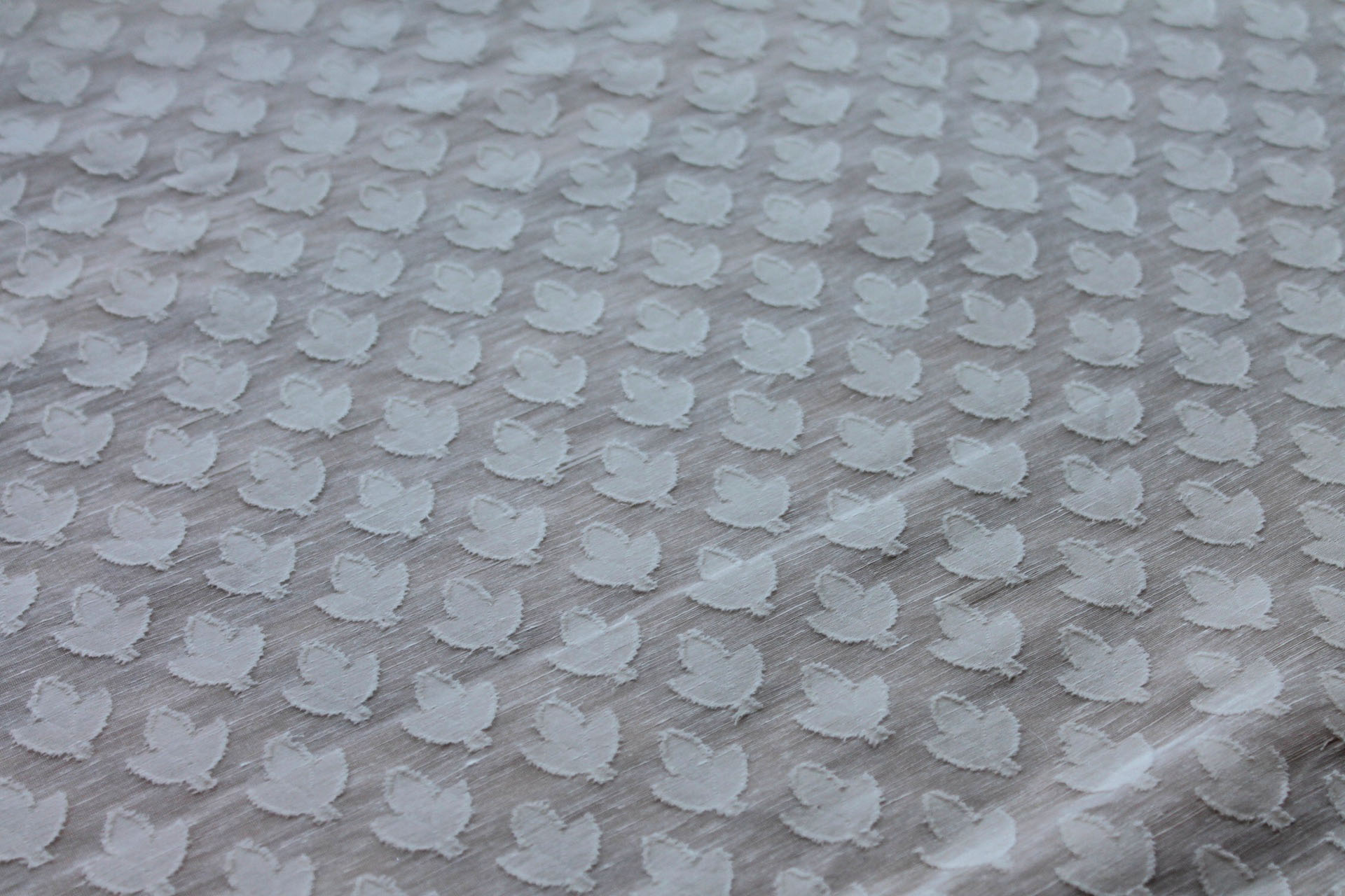 Vintage Jacquarded Silk Organza - Ivory fabric, image 2 of 5