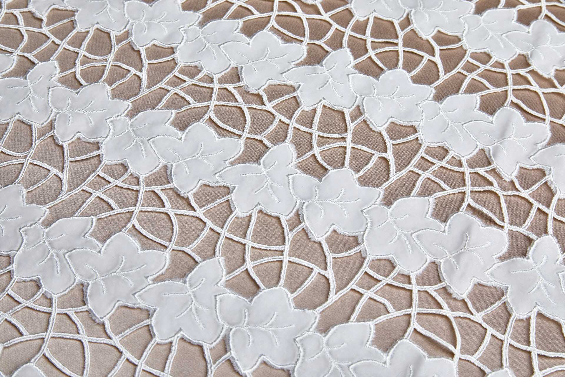 Cut Out Velvet Embroidery - Ivory Ivy fabric, image 2 of 11