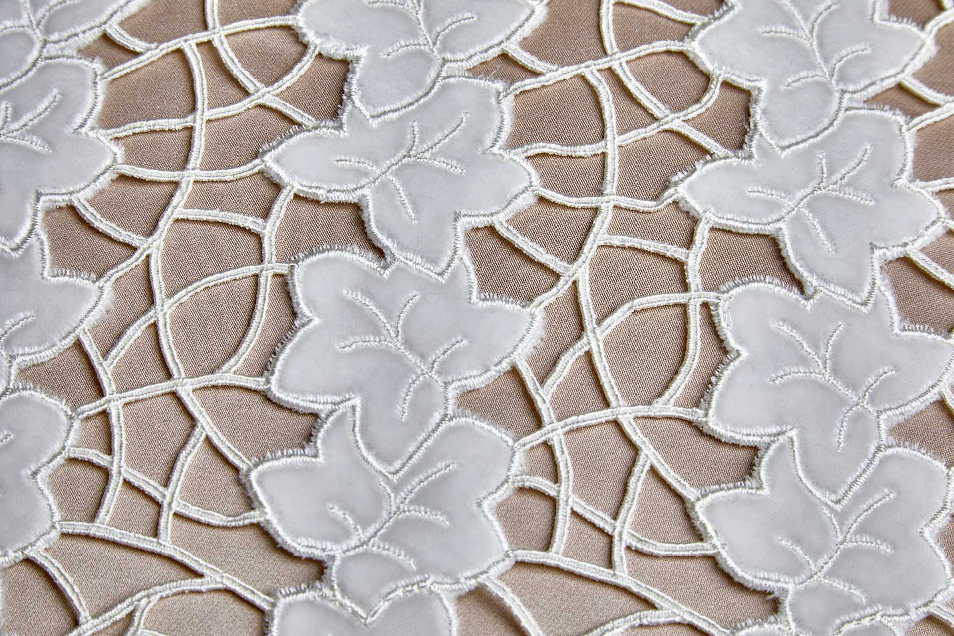 Cut Out Velvet Embroidery - Ivory Ivy fabric, image 8 of 11