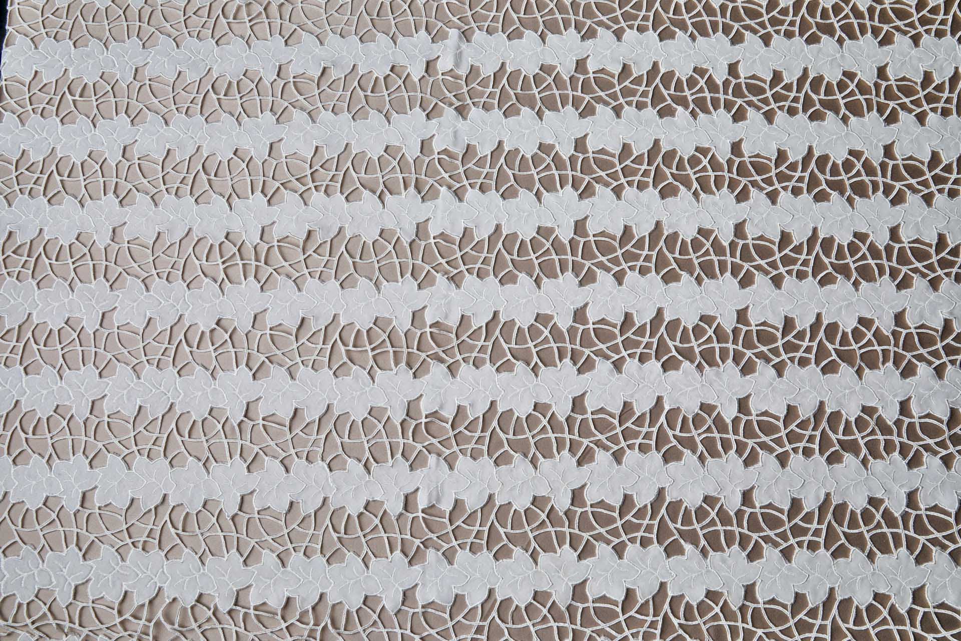 Cut Out Velvet Embroidery - Ivory Ivy fabric, image 9 of 11
