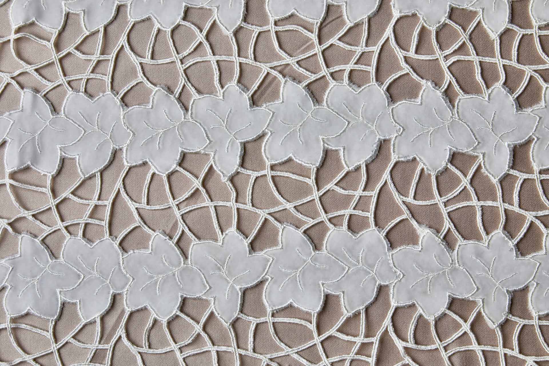 Cut Out Velvet Embroidery - Ivory Ivy fabric, image 10 of 11
