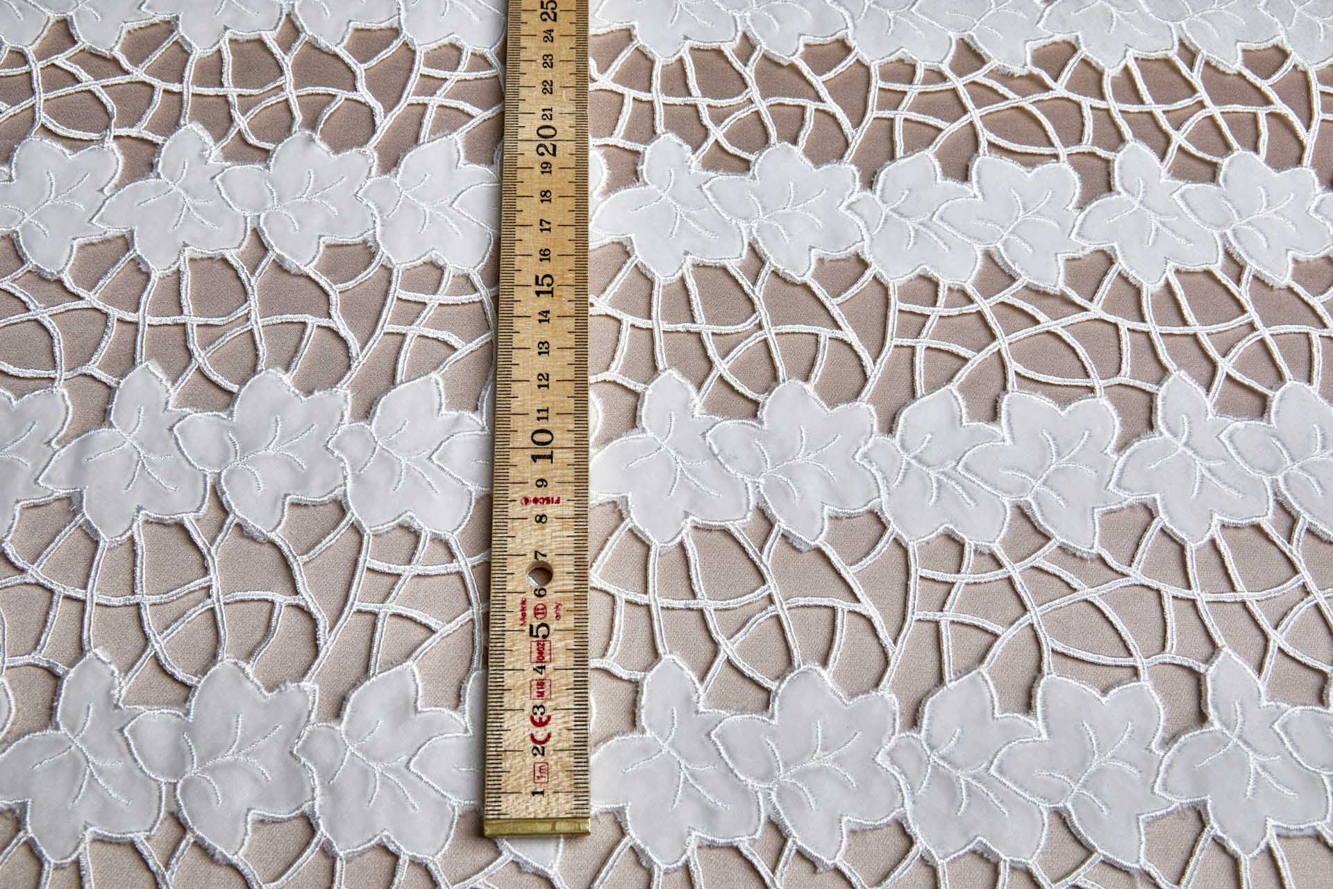 Cut Out Velvet Embroidery - Ivory Ivy fabric, image 6 of 11