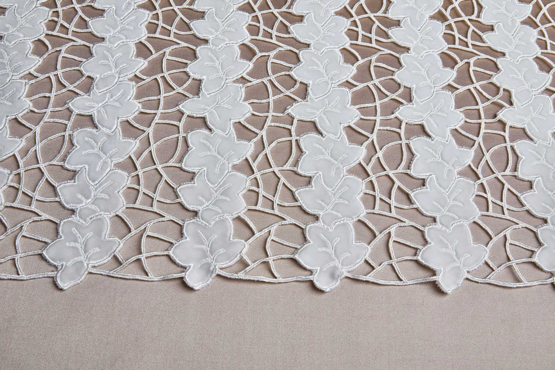 Cut Out Velvet Embroidery - Ivory Ivy fabric, image 7 of 11