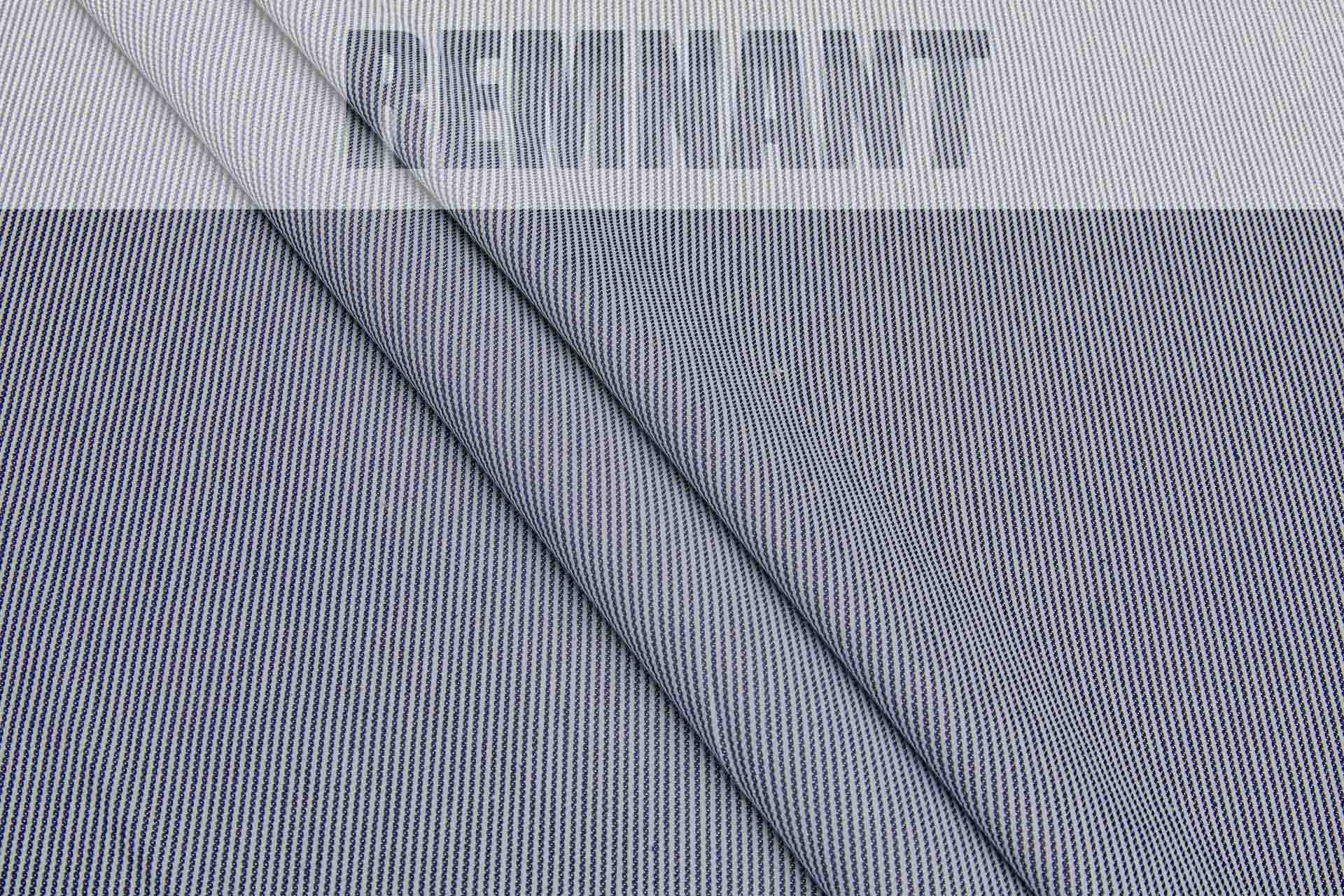 Striped Denim - Indigo and Off White - 0.35m Piece fabric