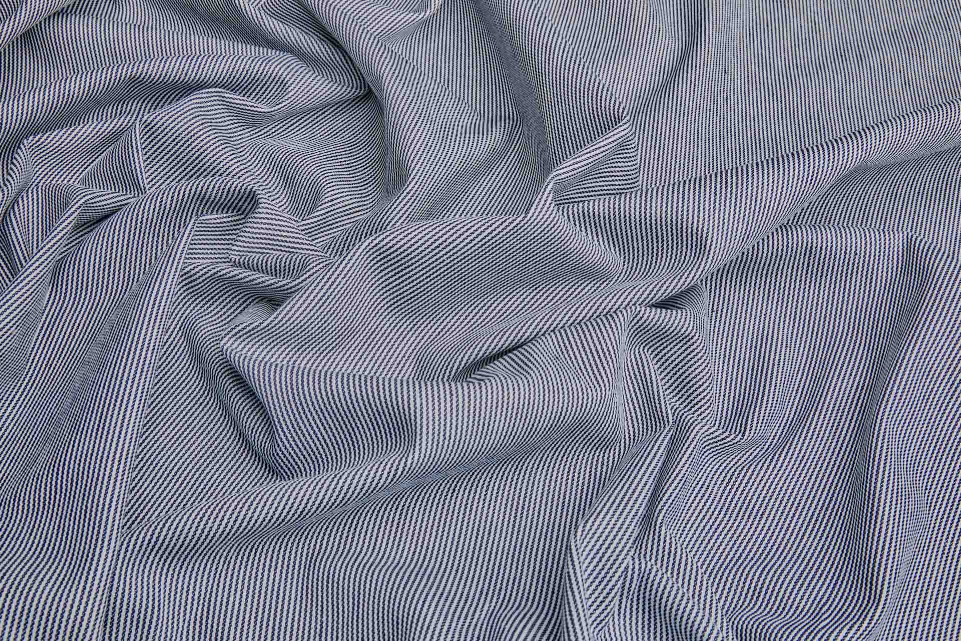 Striped Denim - Indigo and Off White - 0.35m Piece fabric, image 3 of 5