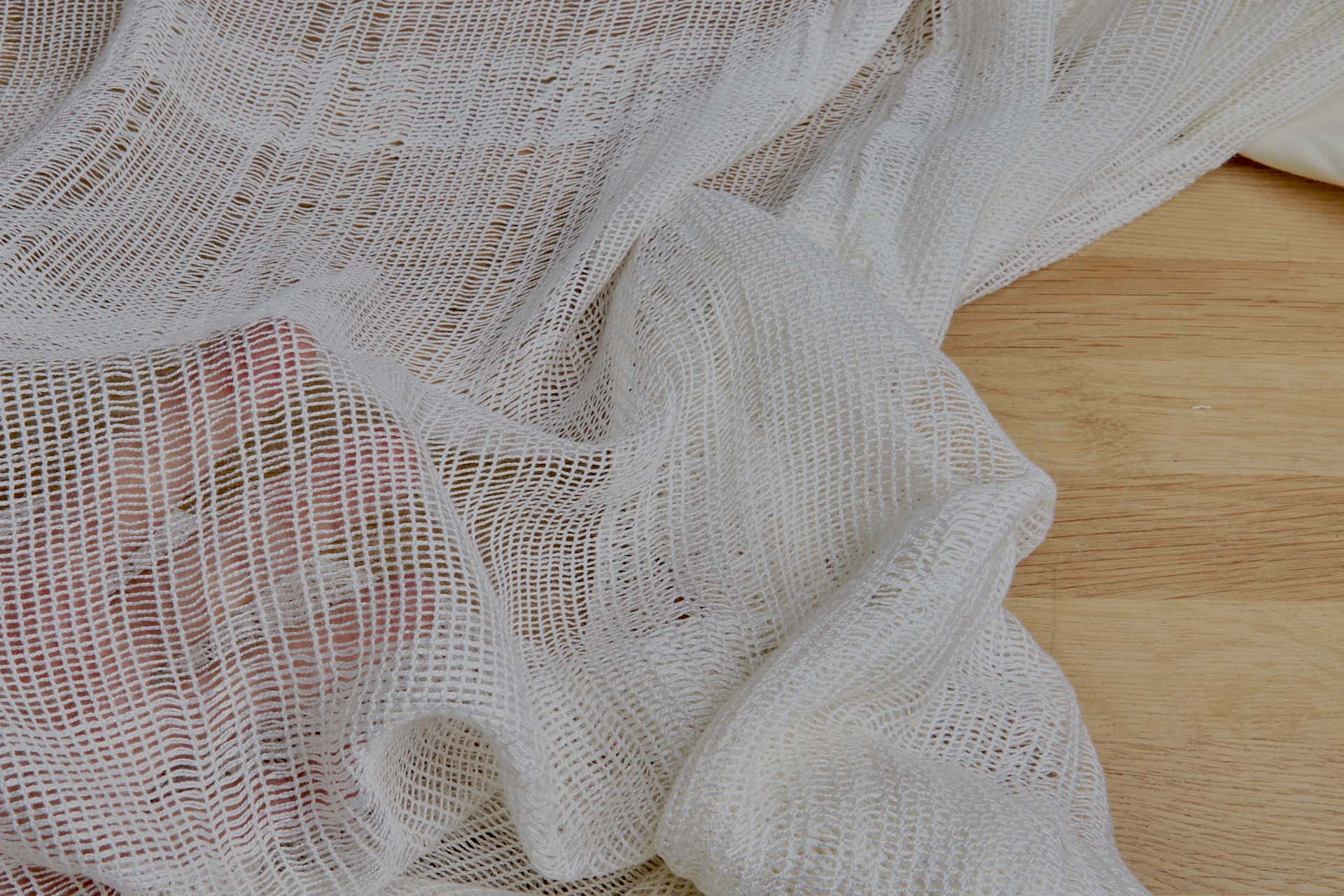 Loose Weave Viscose Mesh Fabric - Ivory, image 8 of 9