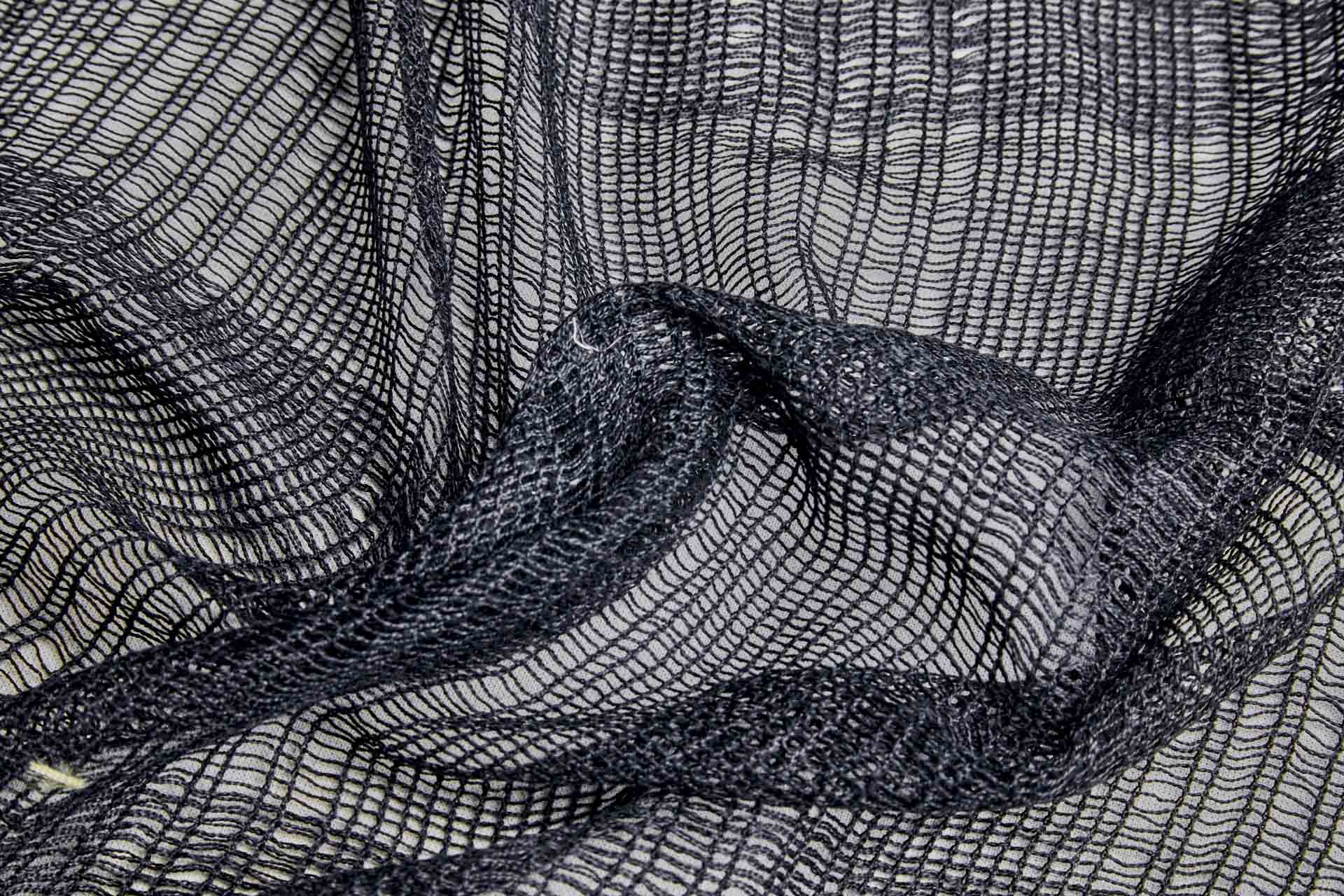 Loose Weave Viscose Mesh Fabric in Black