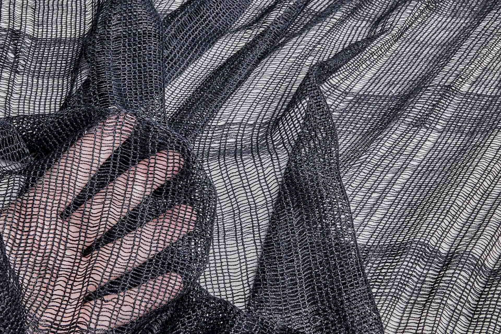 Loose Weave Viscose Mesh Fabric - Black, image 6 of 10