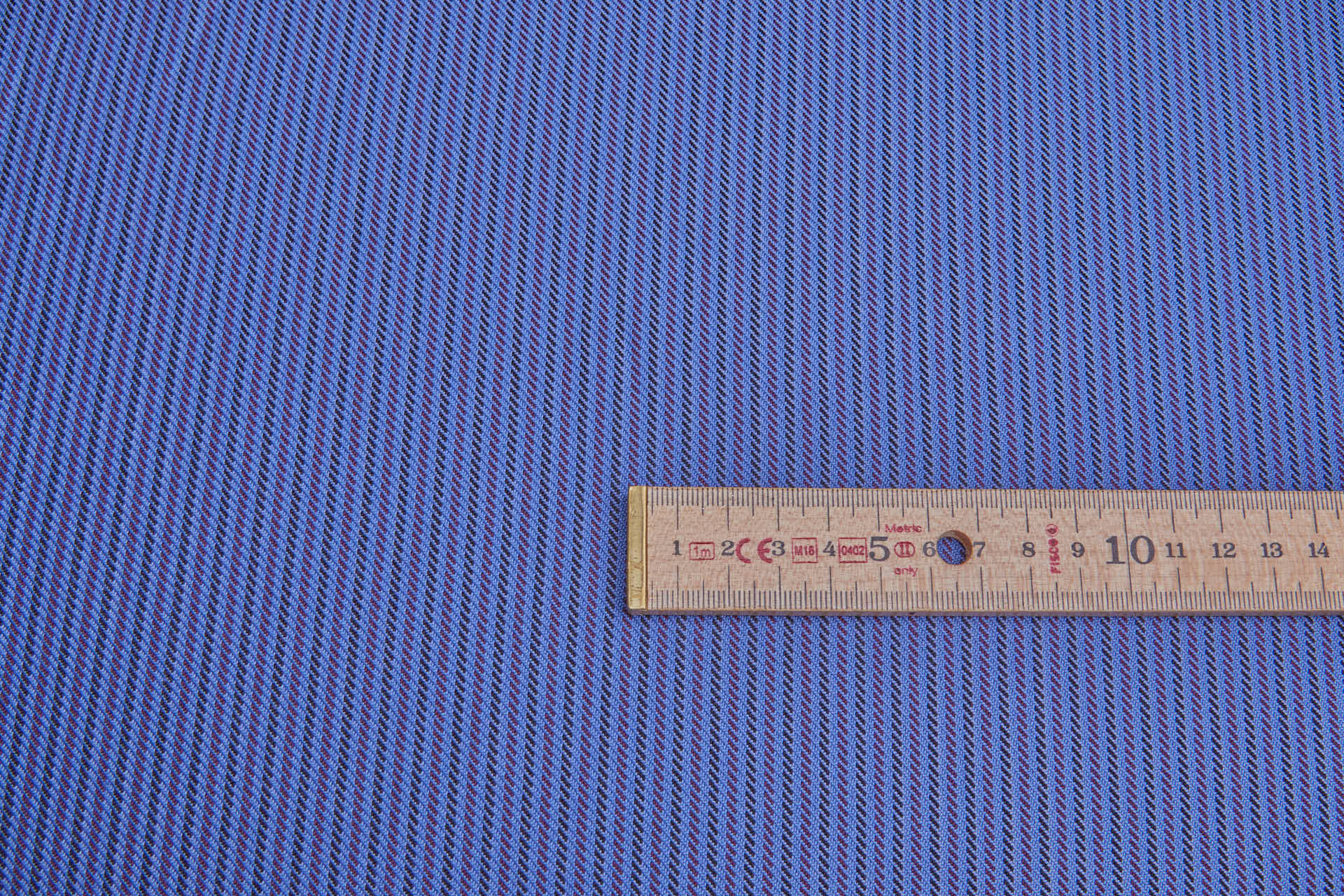 Striped Cotton Twill in Dark Berry Tones - Blue and Purple fabric, image 4 of 5