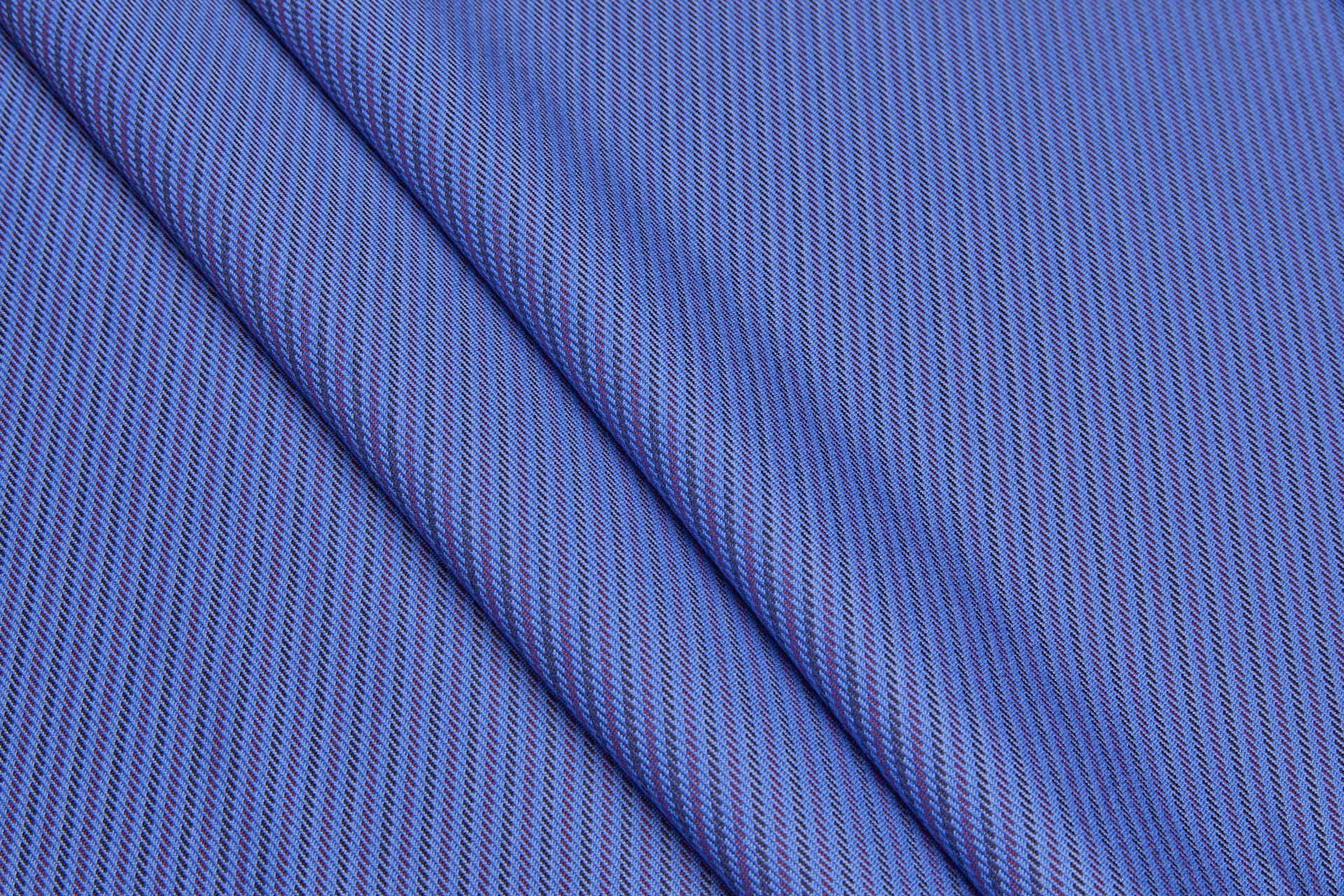 Striped Cotton Twill in Dark Berry Tones - Blue and Purple fabric