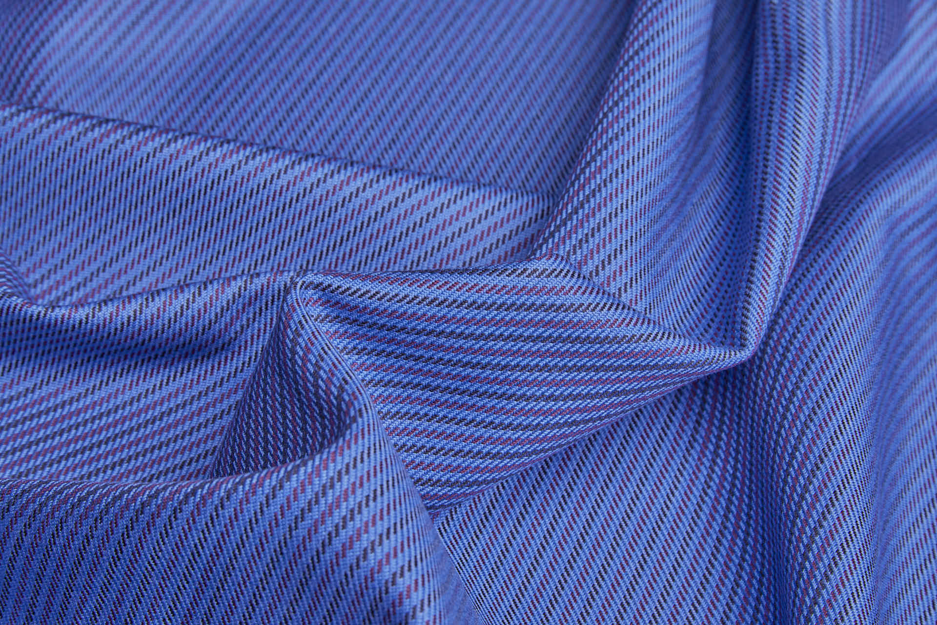 Striped Cotton Twill in Dark Berry Tones - Blue and Purple fabric, image 3 of 5