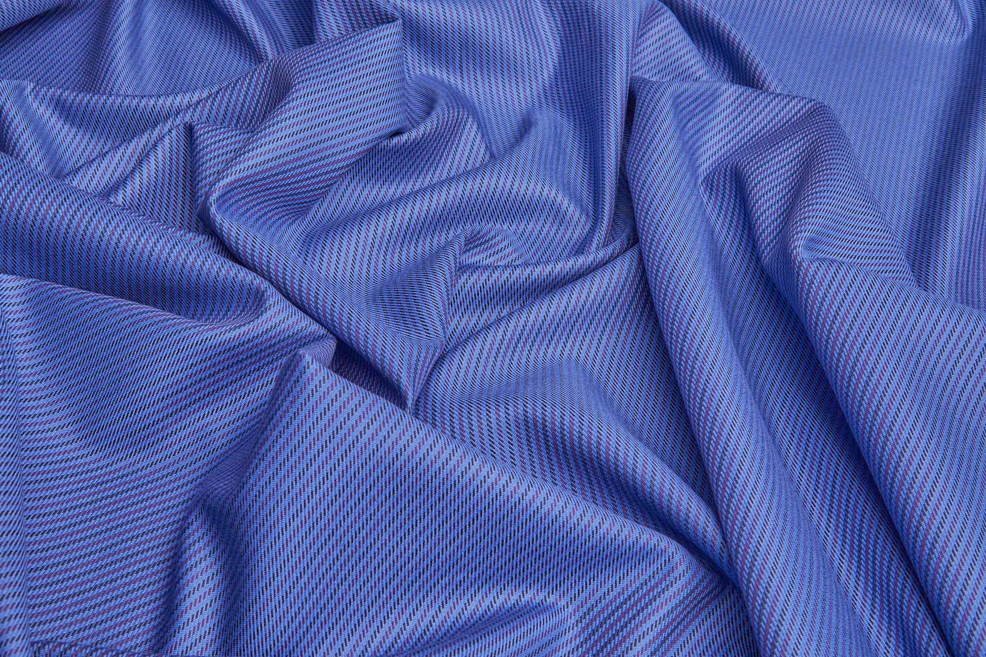 Striped Cotton Twill in Dark Berry Tones - Blue and Purple fabric, image 2 of 5