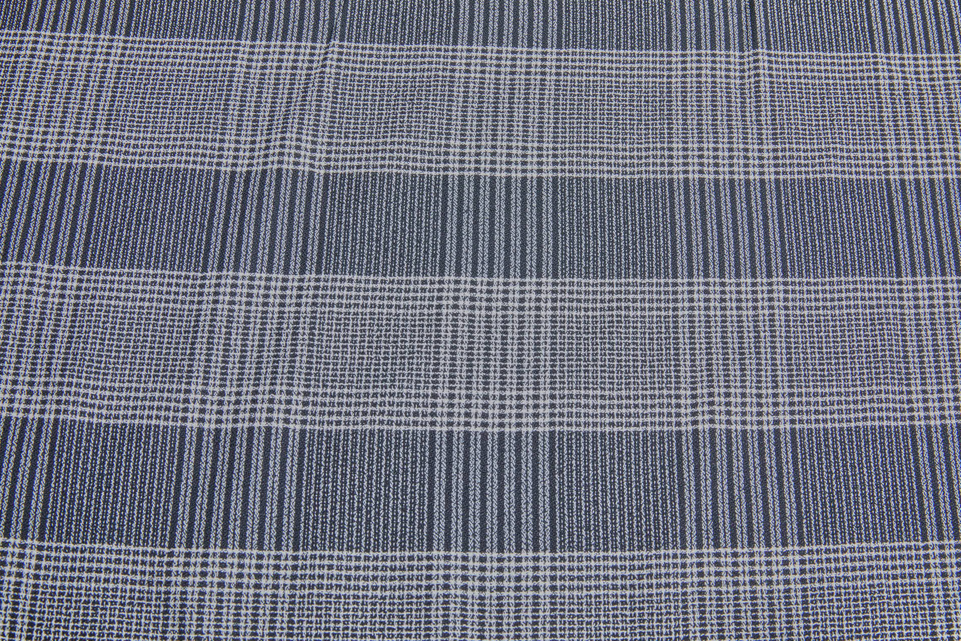 Viscose Crepe Prince of Wales Style Check - Black and Ivory fabric, image 5 of 6