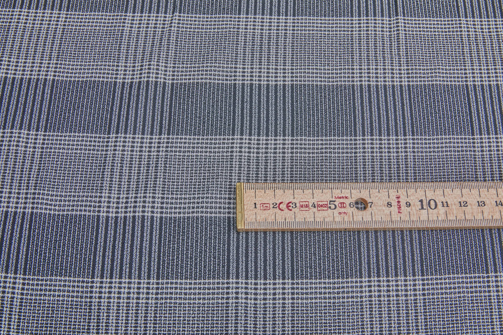 Viscose Crepe Prince of Wales Style Check - Black and Ivory fabric, image 4 of 6