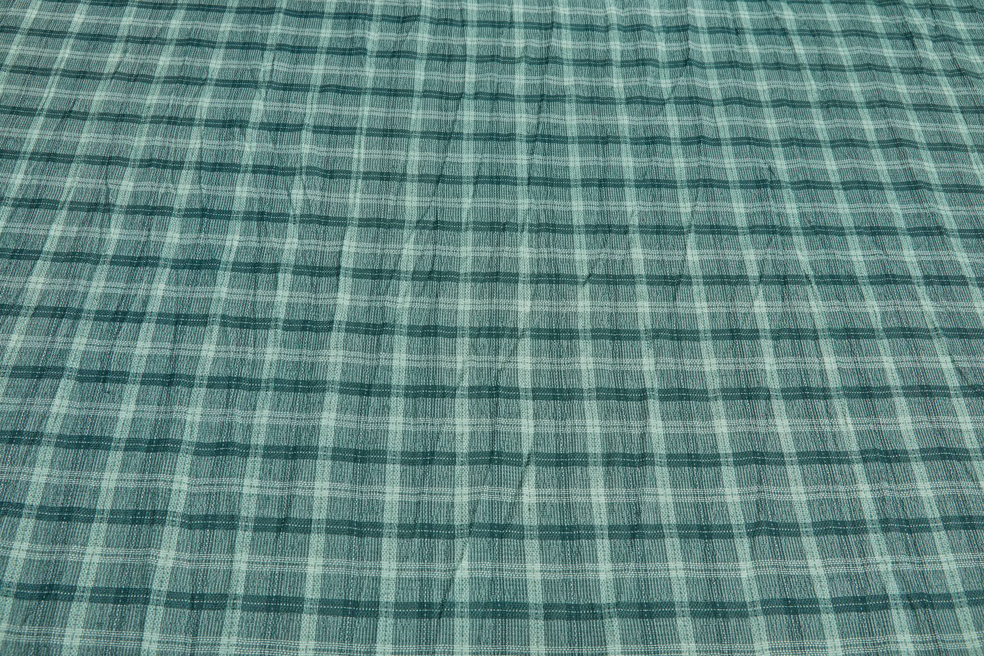 Poly Viscose Check - Hand Dyed and Washed - Forest Green fabric, image 7 of 7