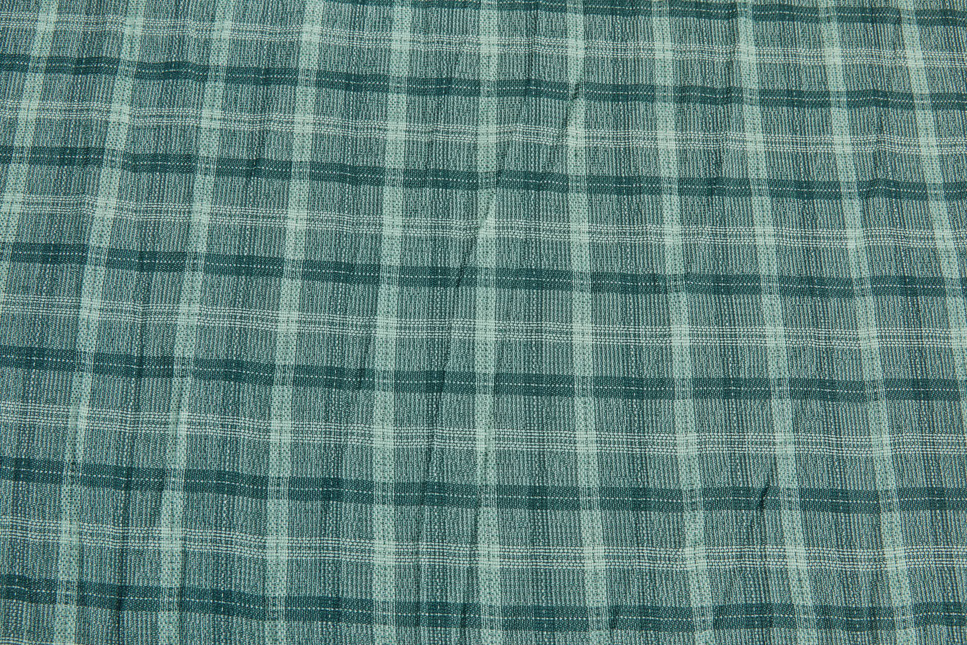 Poly Viscose Check - Hand Dyed and Washed - Forest Green fabric, image 6 of 7