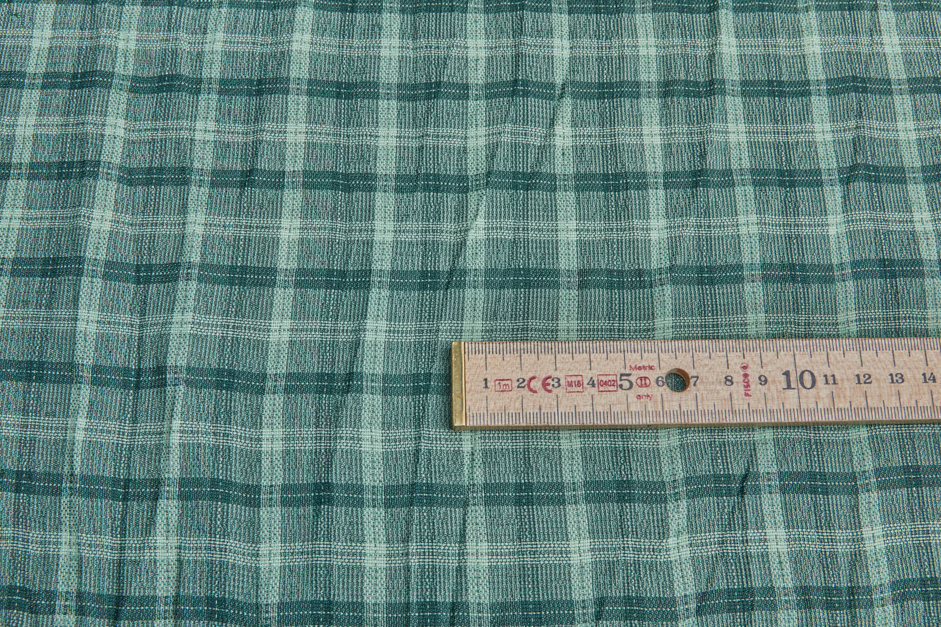 Poly Viscose Check - Hand Dyed and Washed - Forest Green fabric, image 5 of 7