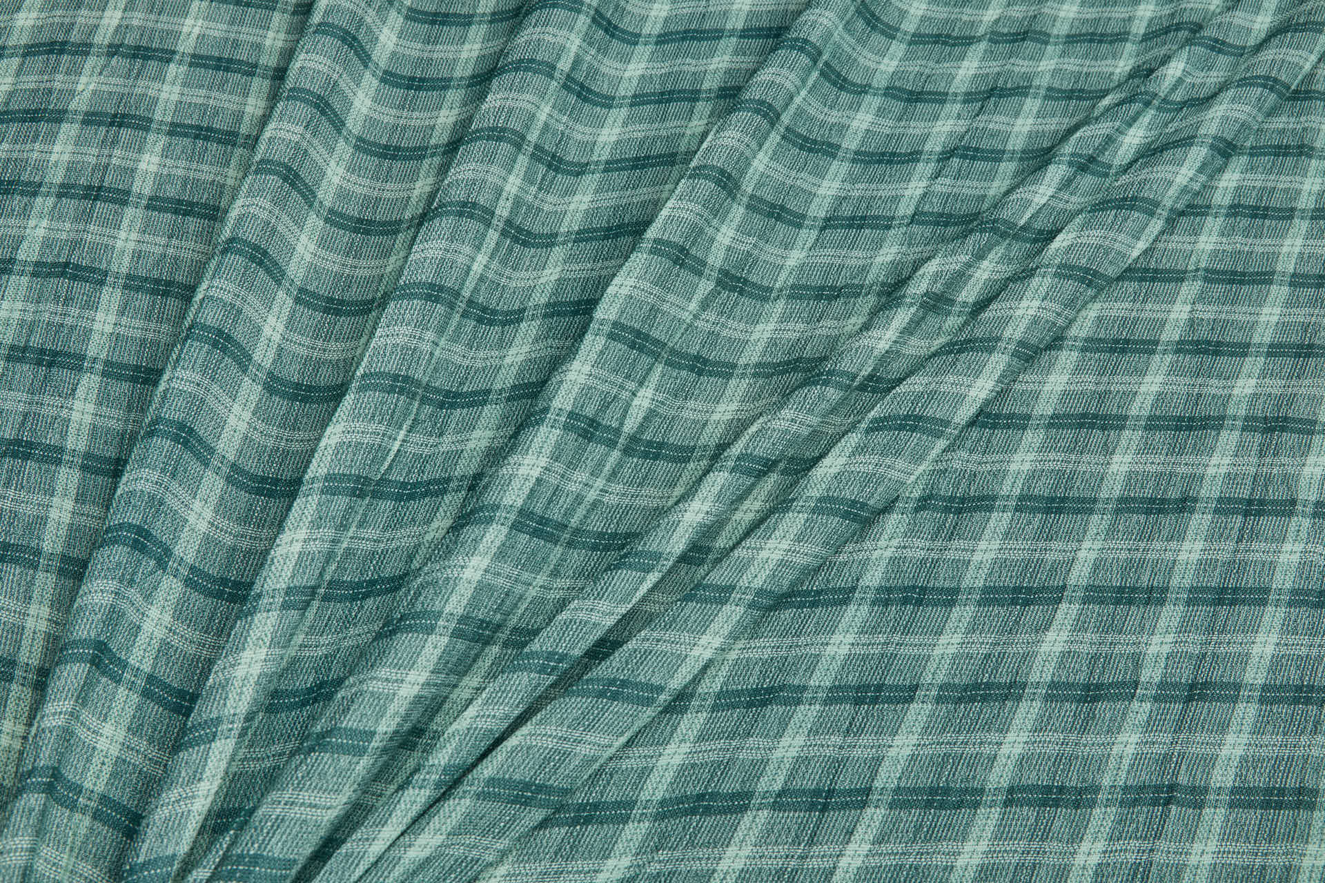 Poly Viscose Check - Hand Dyed and Washed - Forest Green fabric, image 4 of 7