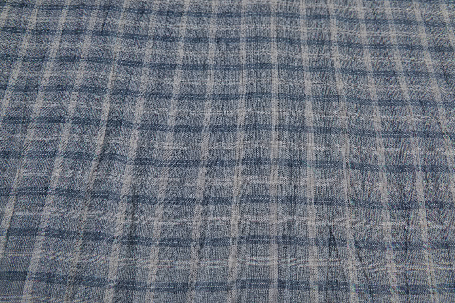Poly Viscose Check - Hand Dyed and Washed - Steel Grey fabric, image 6 of 6