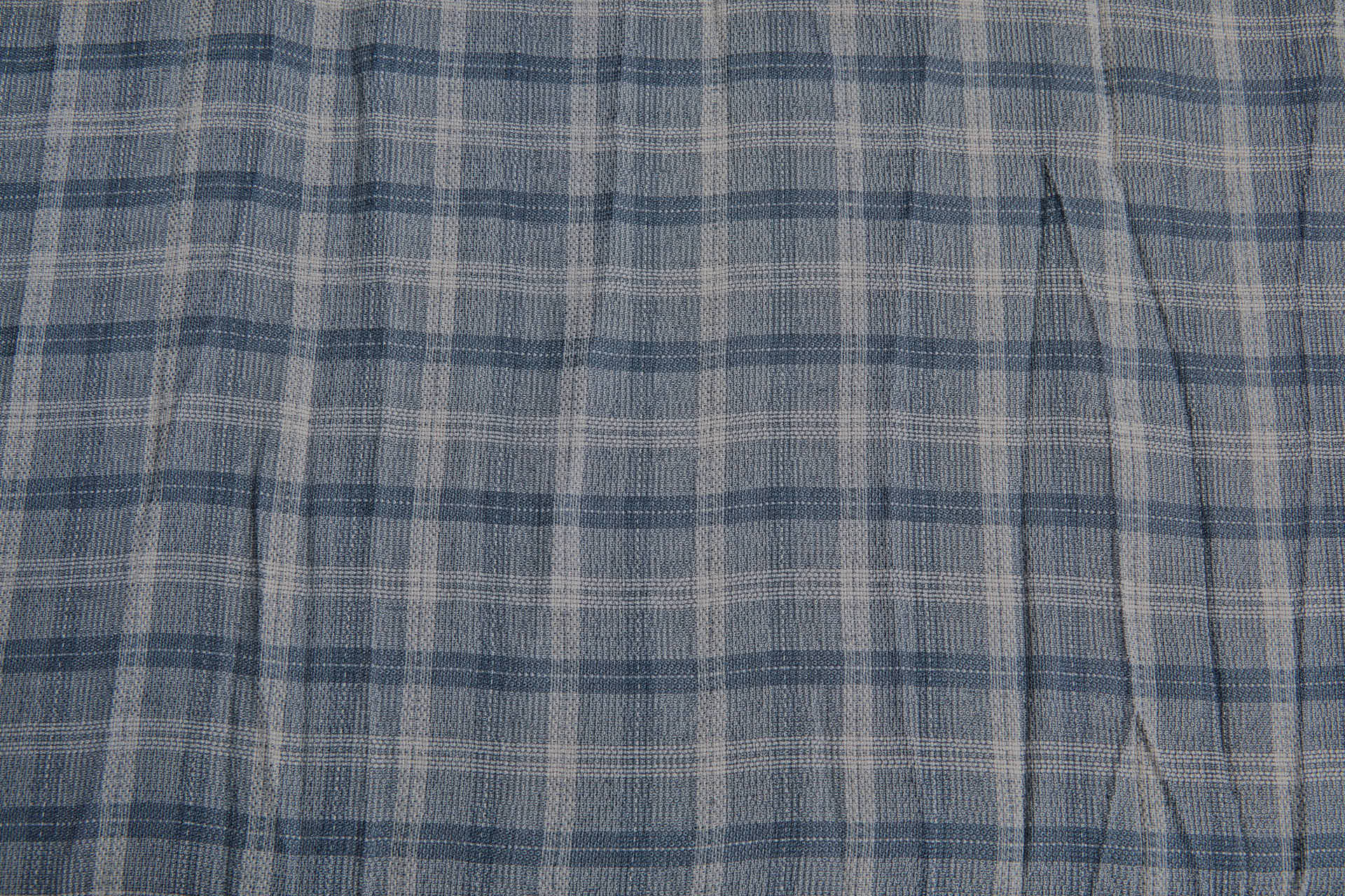 Poly Viscose Check - Hand Dyed and Washed - Steel Grey fabric, image 5 of 6