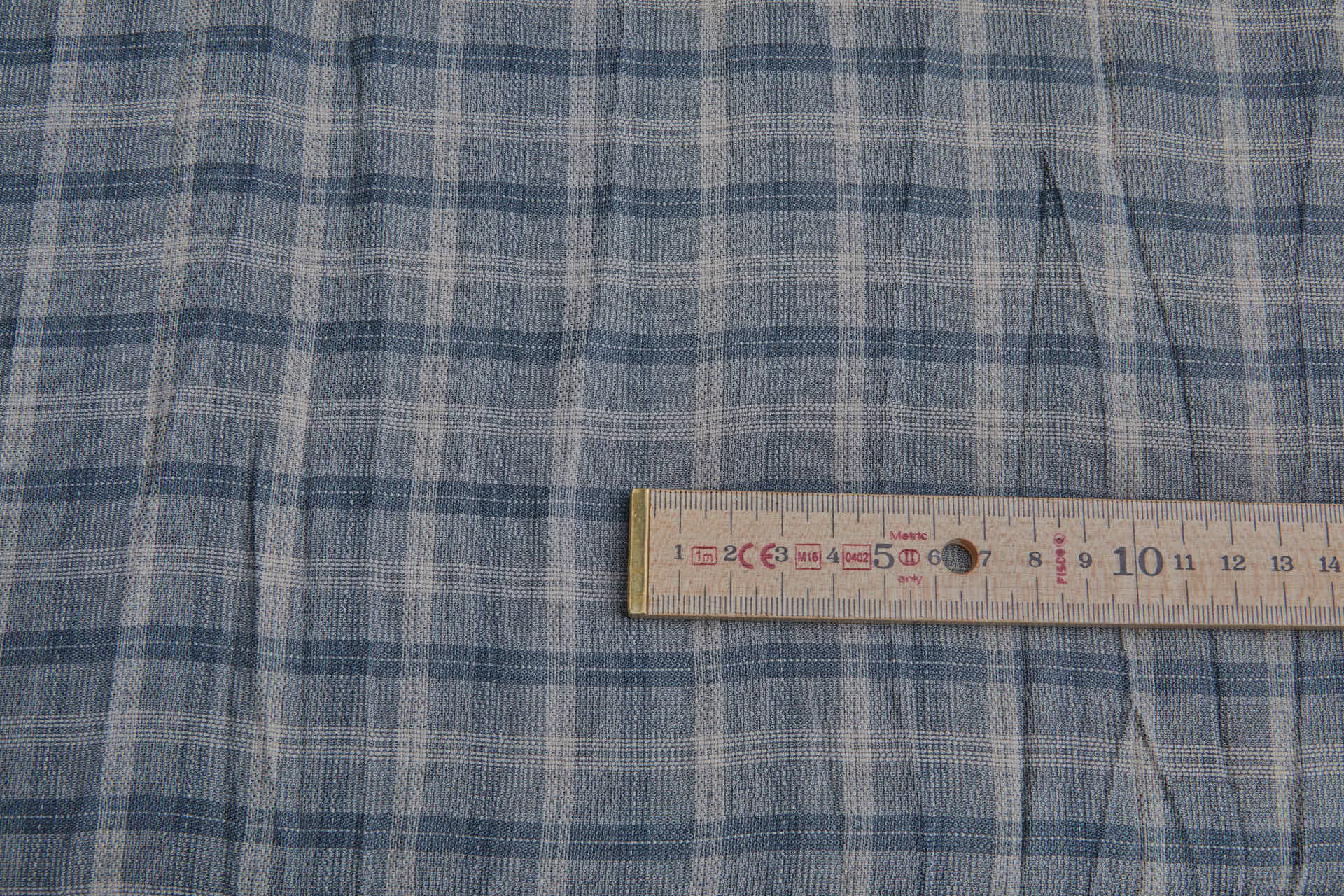 Poly Viscose Check - Hand Dyed and Washed - Steel Grey fabric, image 4 of 6