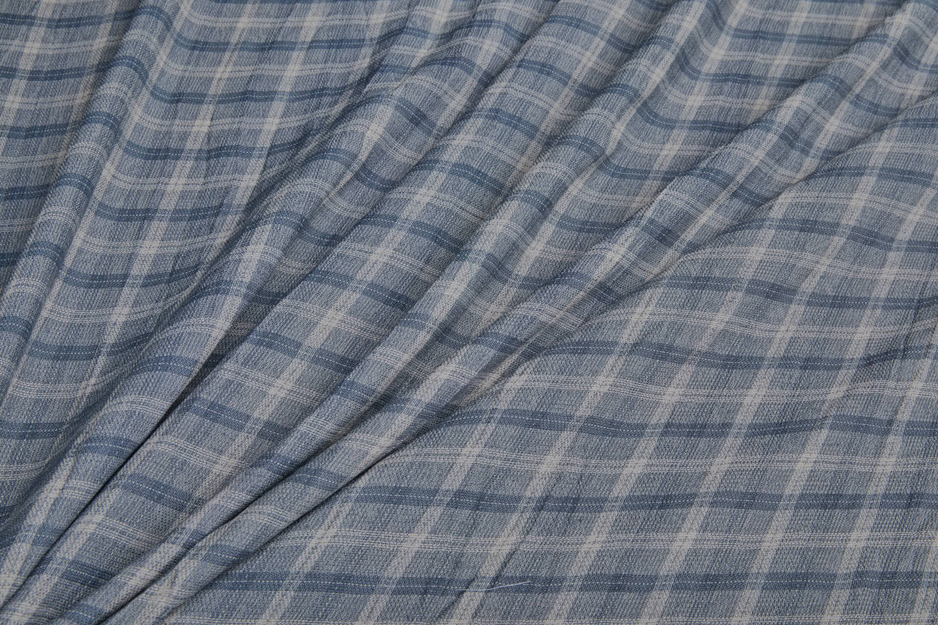 Poly Viscose Check - Hand Dyed and Washed - Steel Grey fabric, image 3 of 6